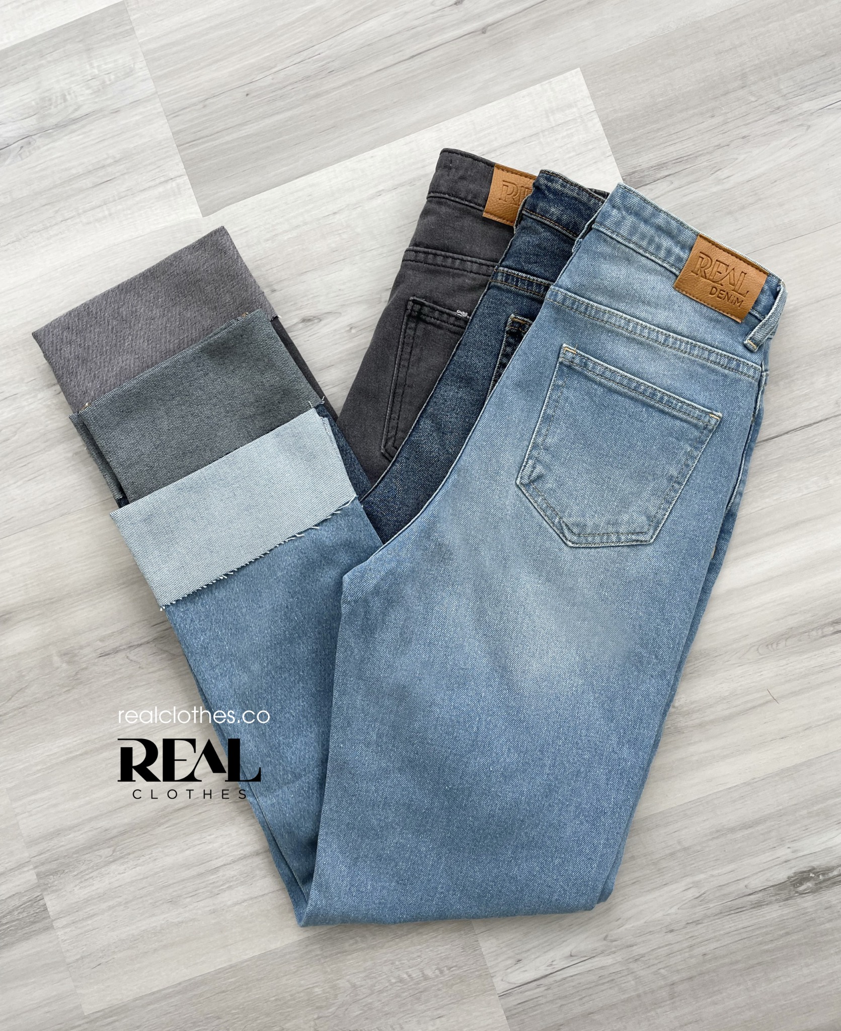Quần Jeans lật lai xám SALE - size S