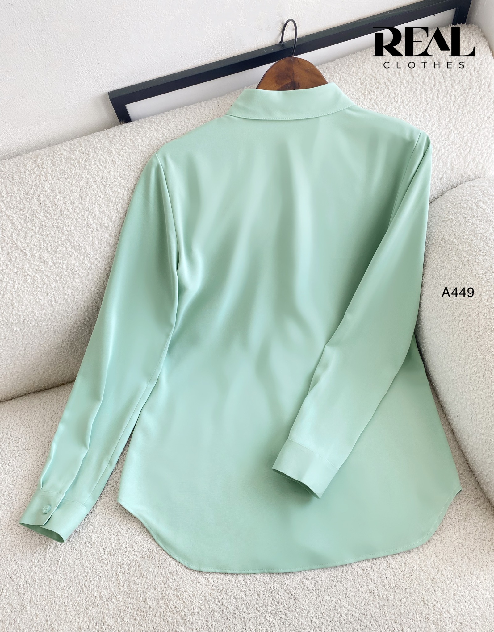 Sơ mi cổ mềm olive MỚI