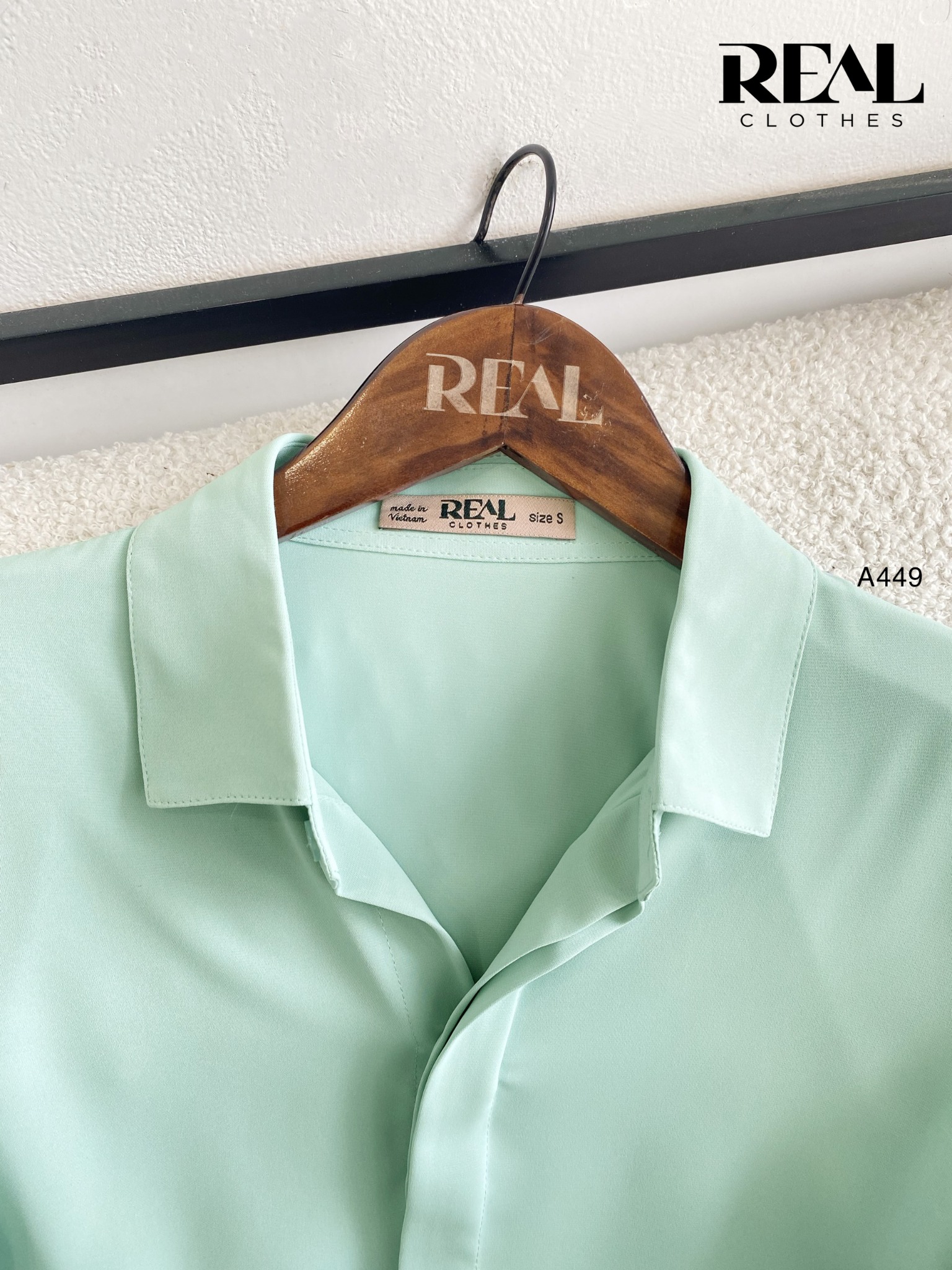 Sơ mi cổ mềm olive MỚI