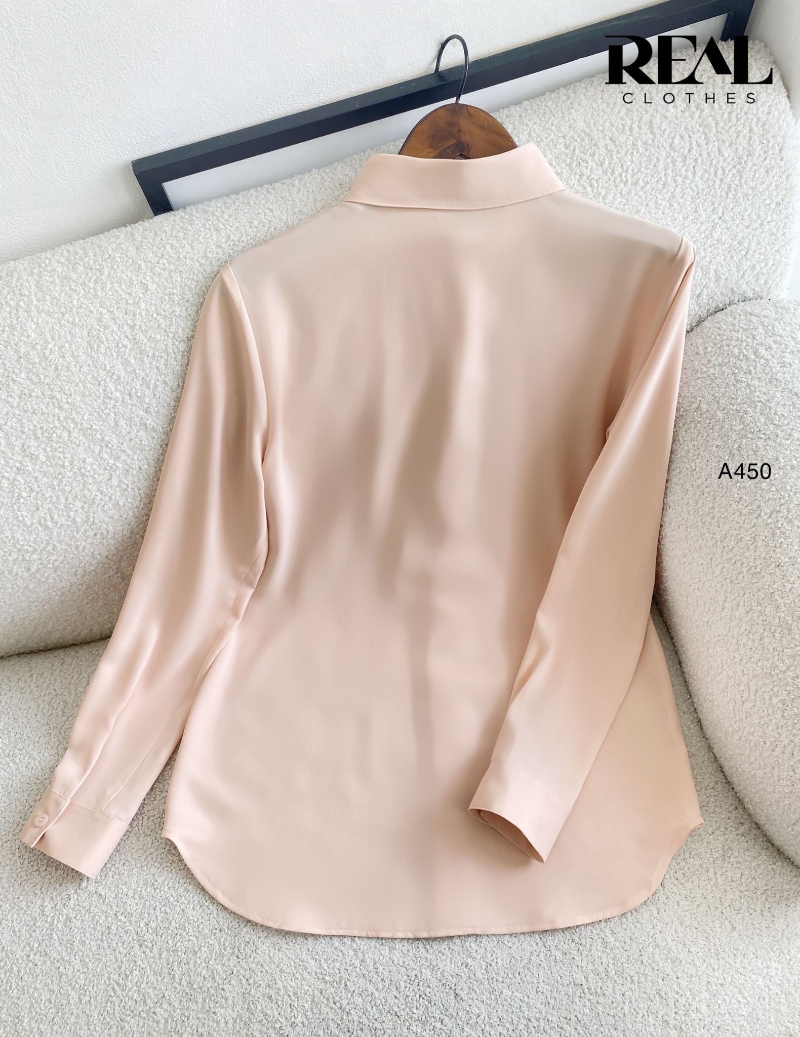 Sơ mi cổ mềm cam nhạt MỚI