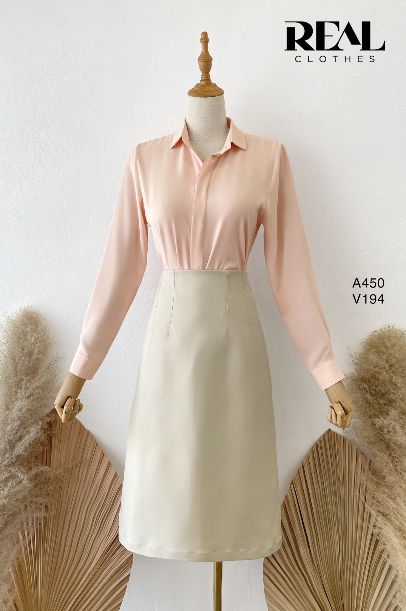 Sơ mi cổ mềm cam nhạt MỚI