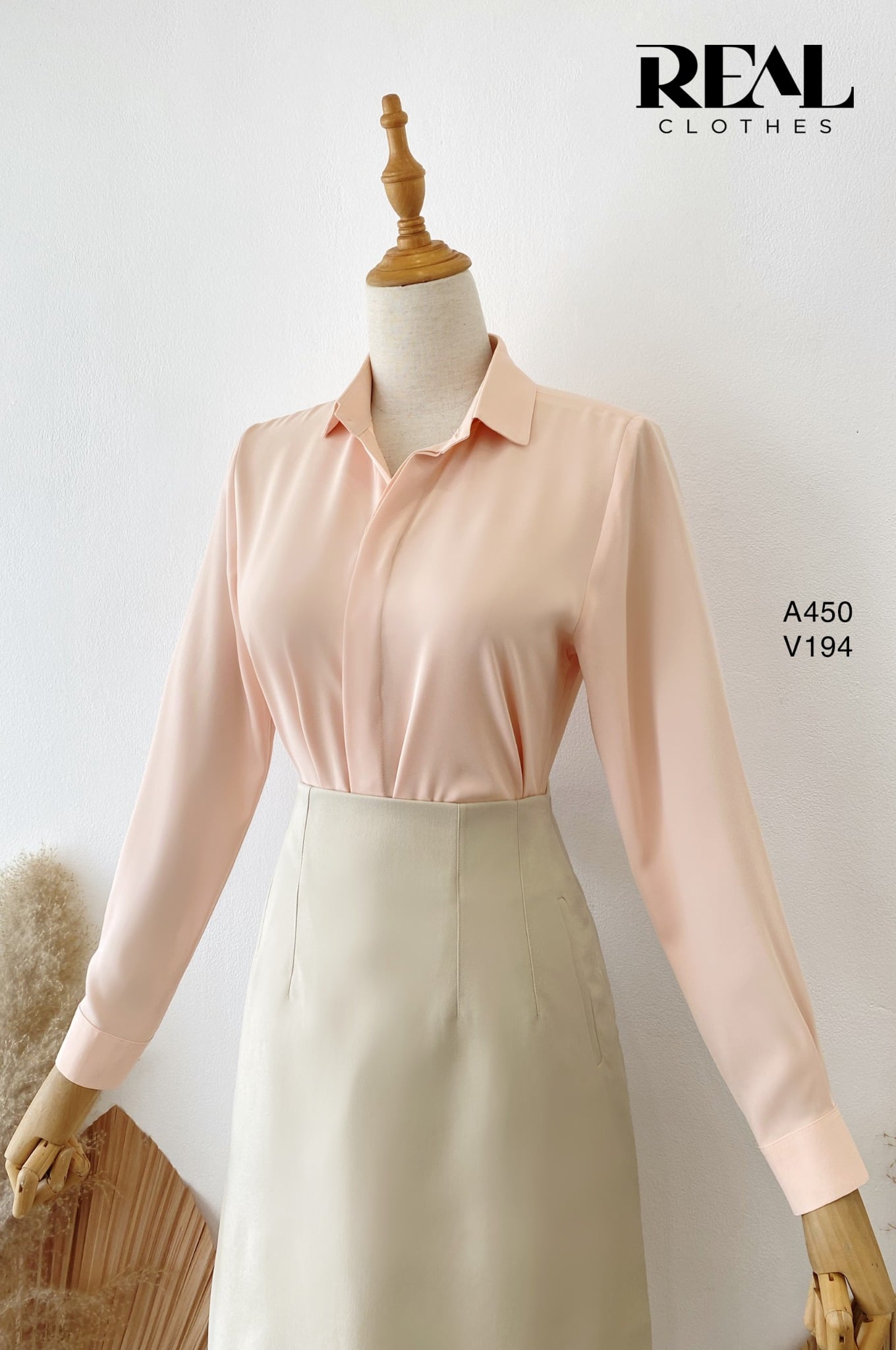 Sơ mi cổ mềm cam nhạt MỚI