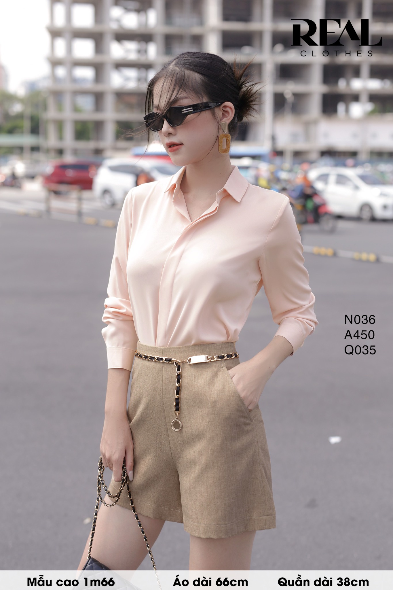 Sơ mi cổ mềm cam nhạt MỚI