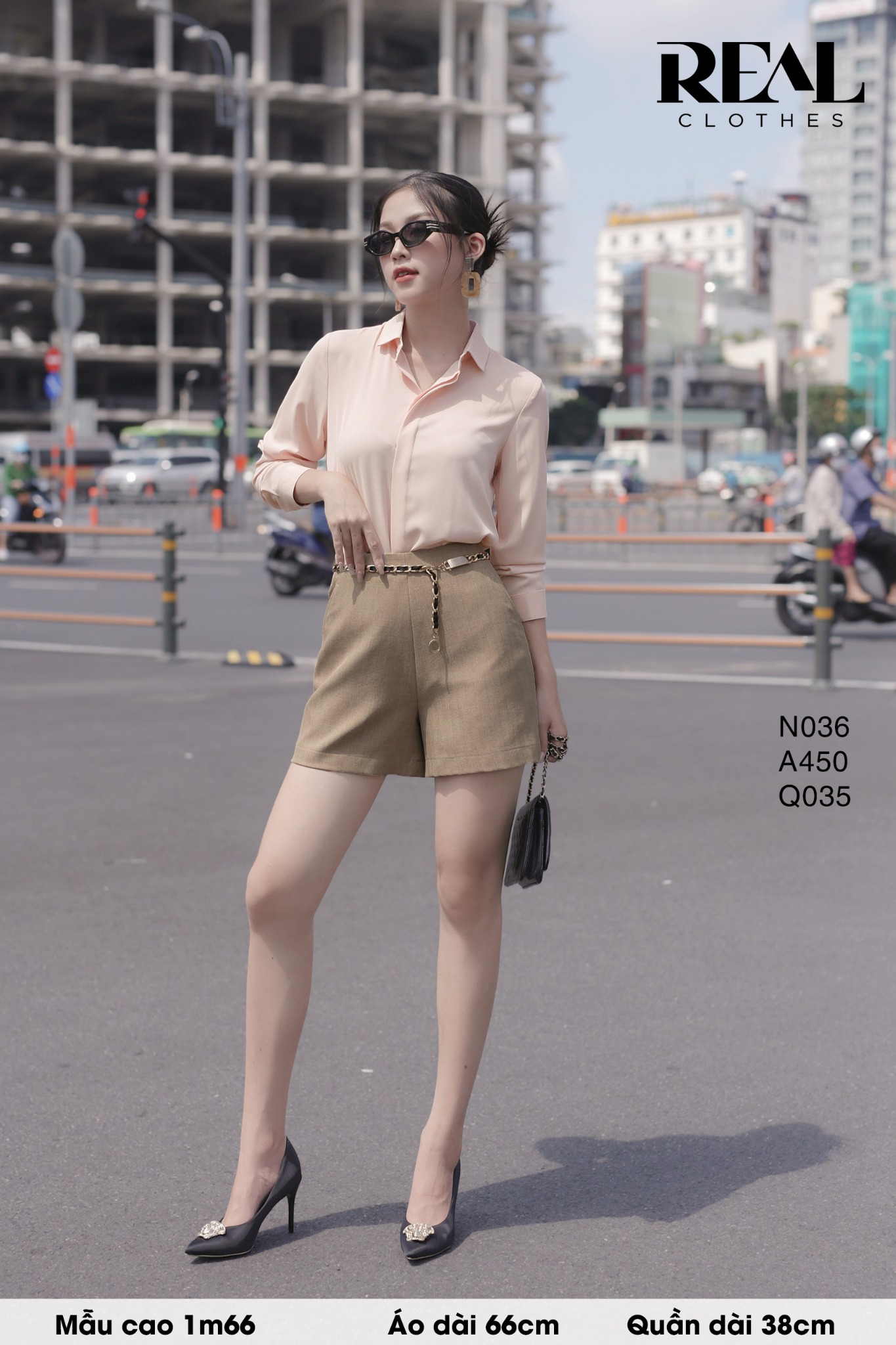 Sơ mi cổ mềm cam nhạt MỚI