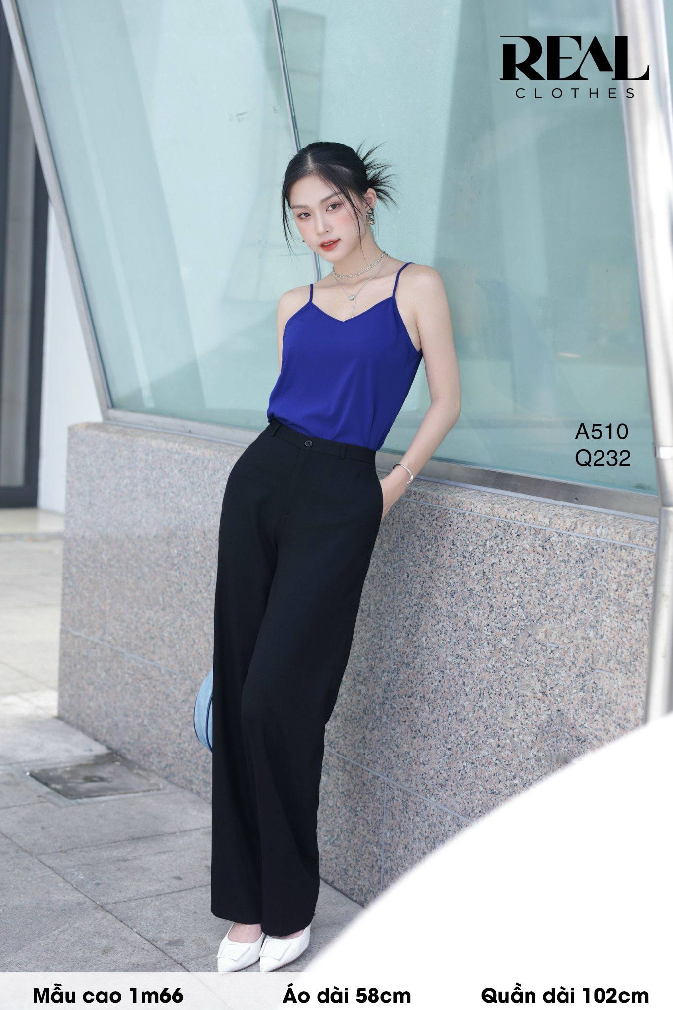 Quần suông linen đen