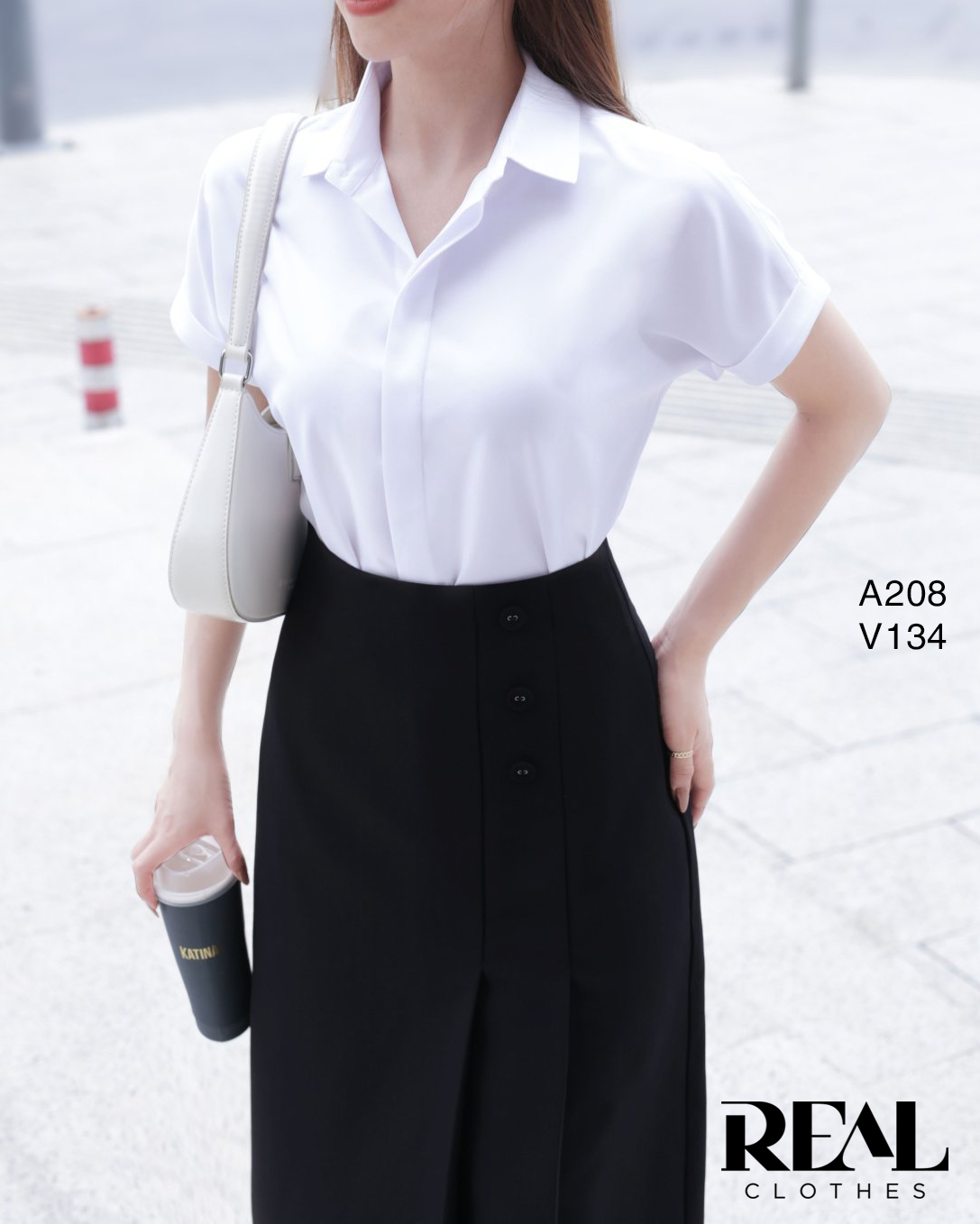 Sơ mi cánh dơi trắng