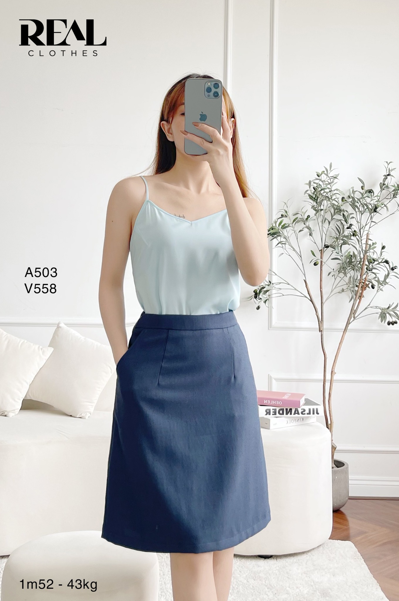 Áo 2 dây blue SALE - size XS
