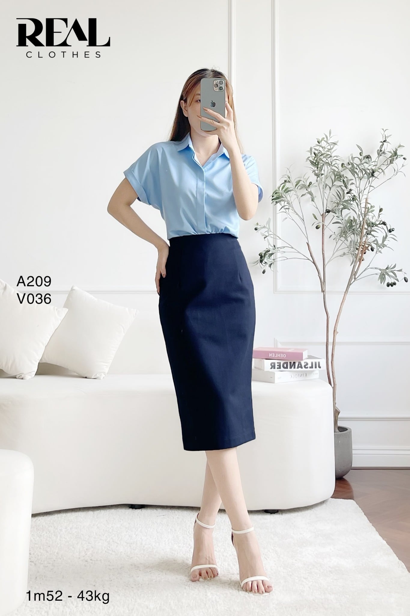 Sơ mi cánh dơi blue