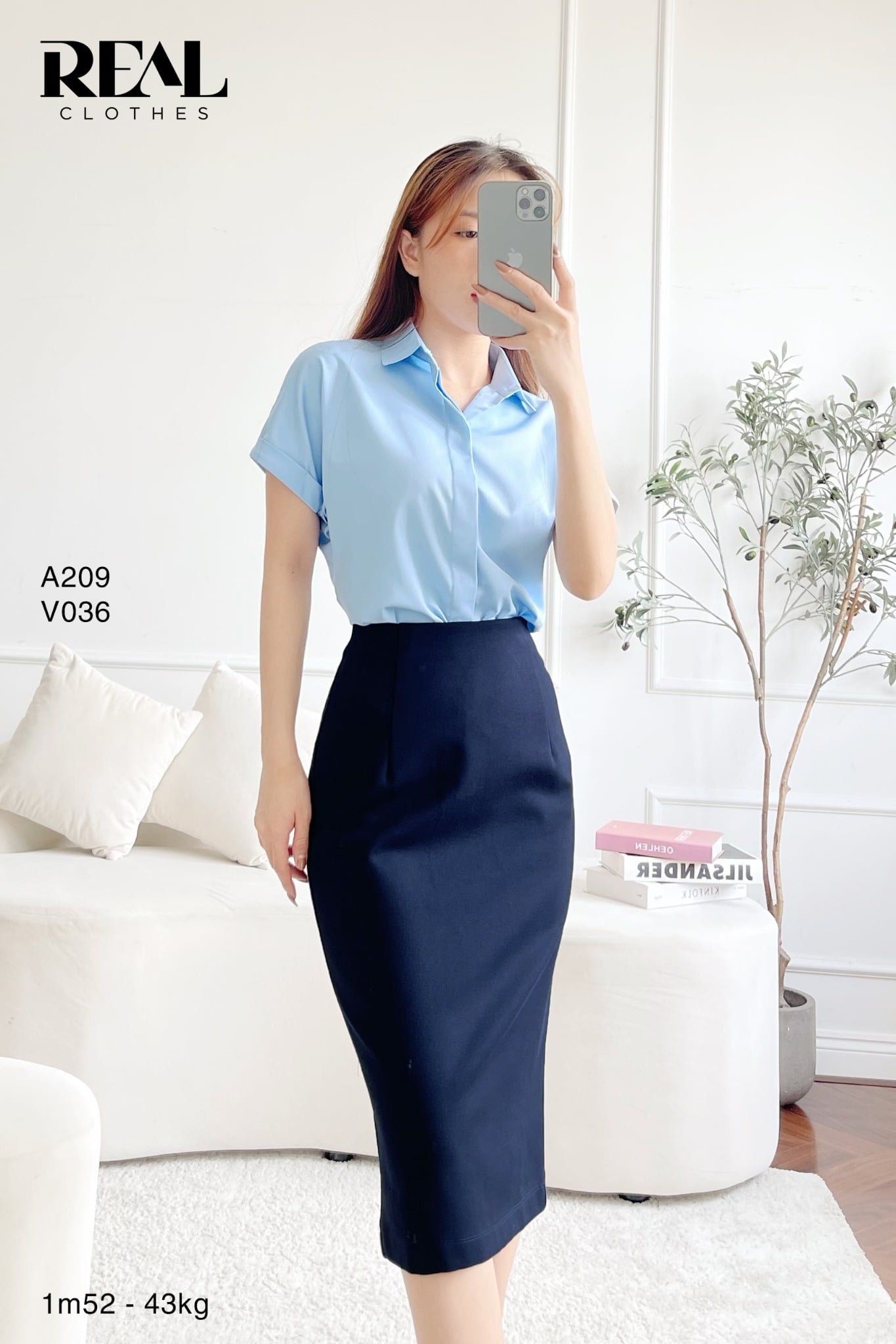 Sơ mi cánh dơi blue