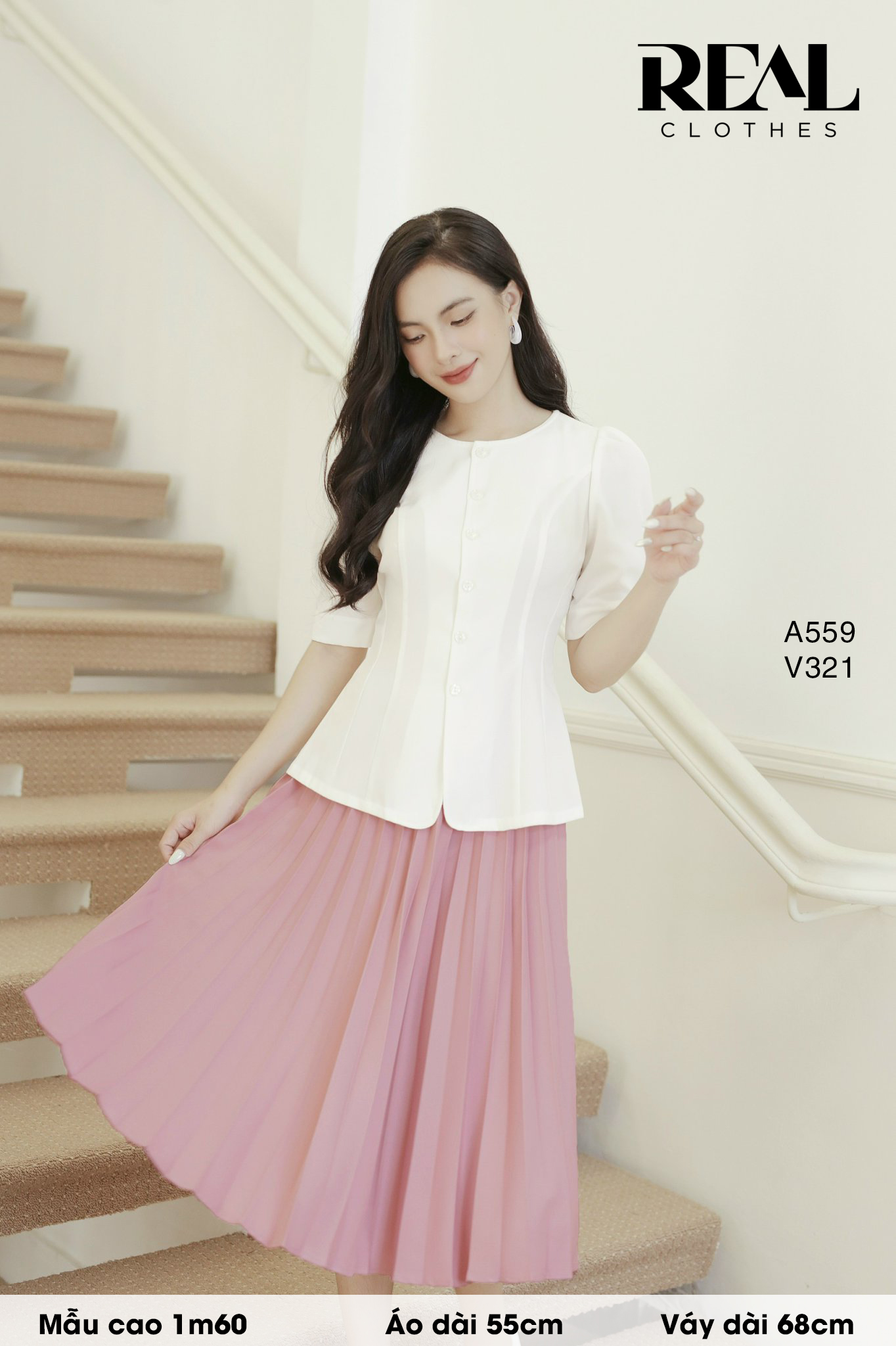 Váy rẻ quạt hồng FINAL SALE