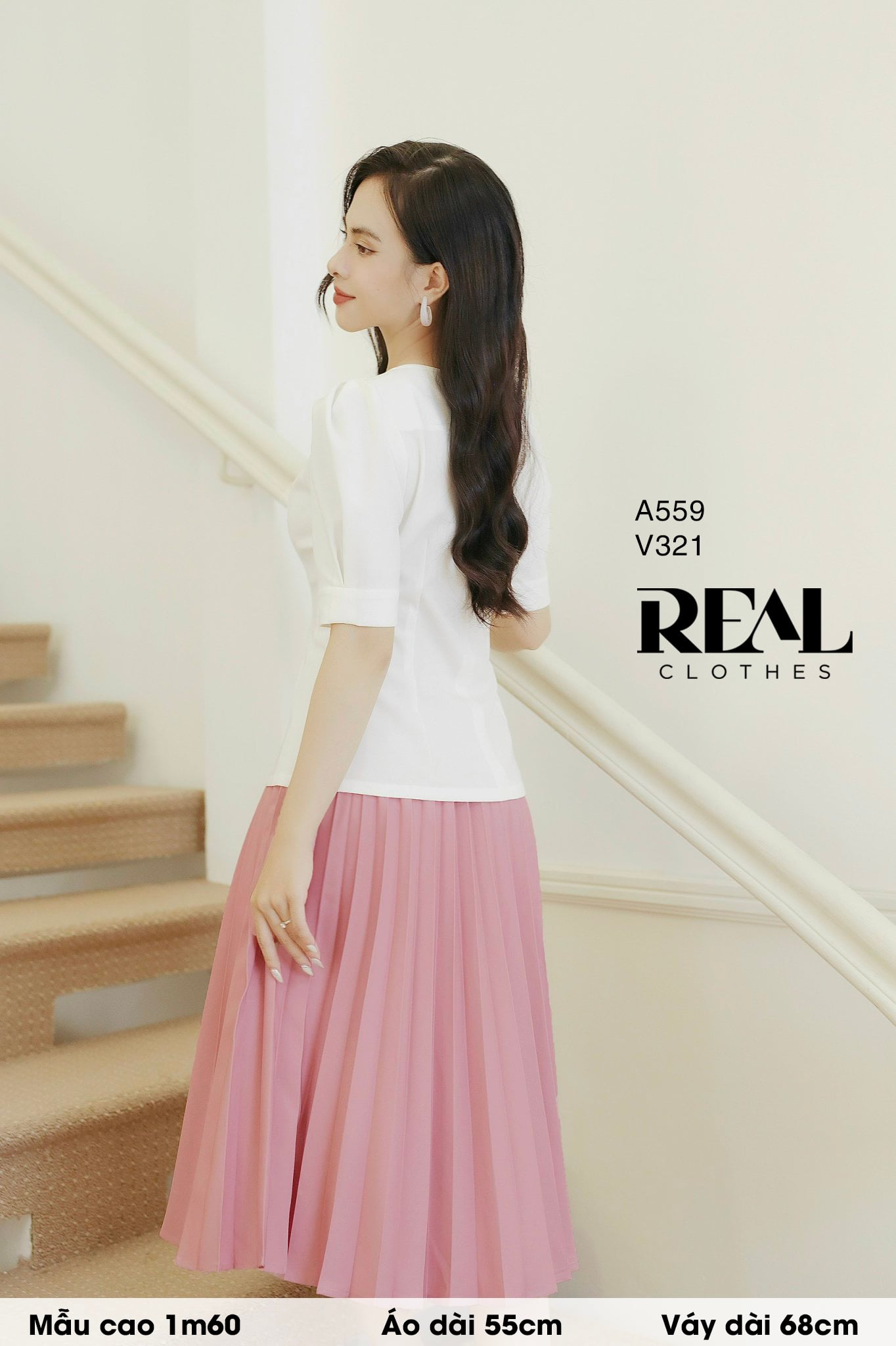 Váy rẻ quạt hồng FINAL SALE