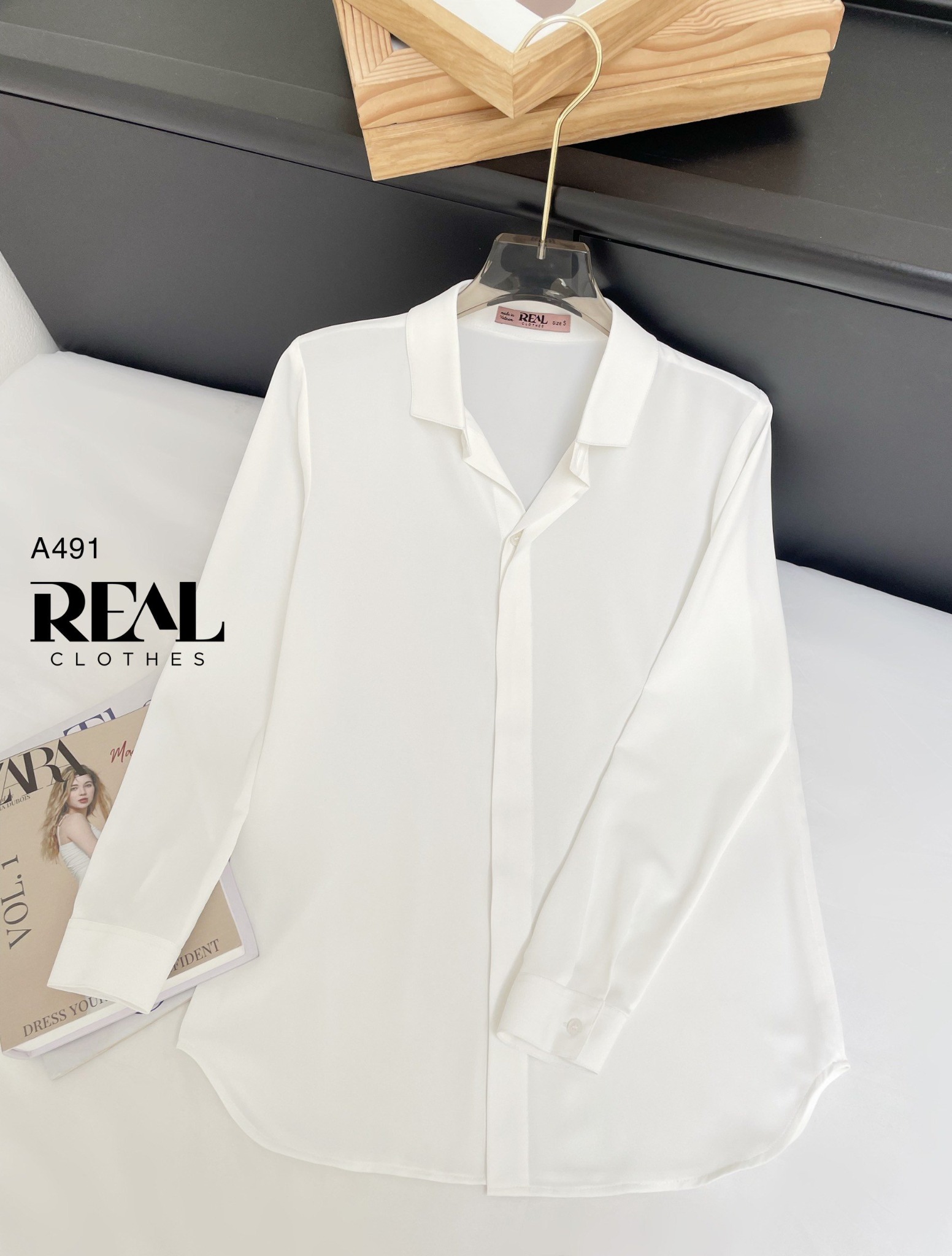 Sơ mi cổ mềm trắng MỚI