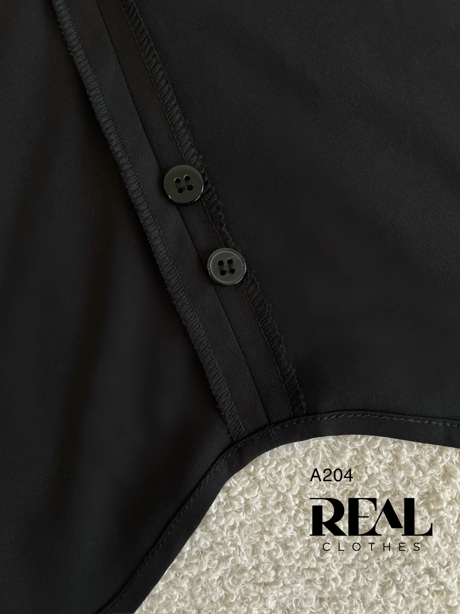 Sơ mi lụa sồi đen tay đủ