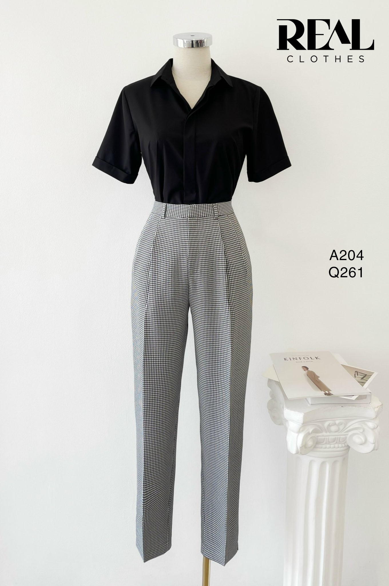 Sơ mi lụa sồi đen tay đủ