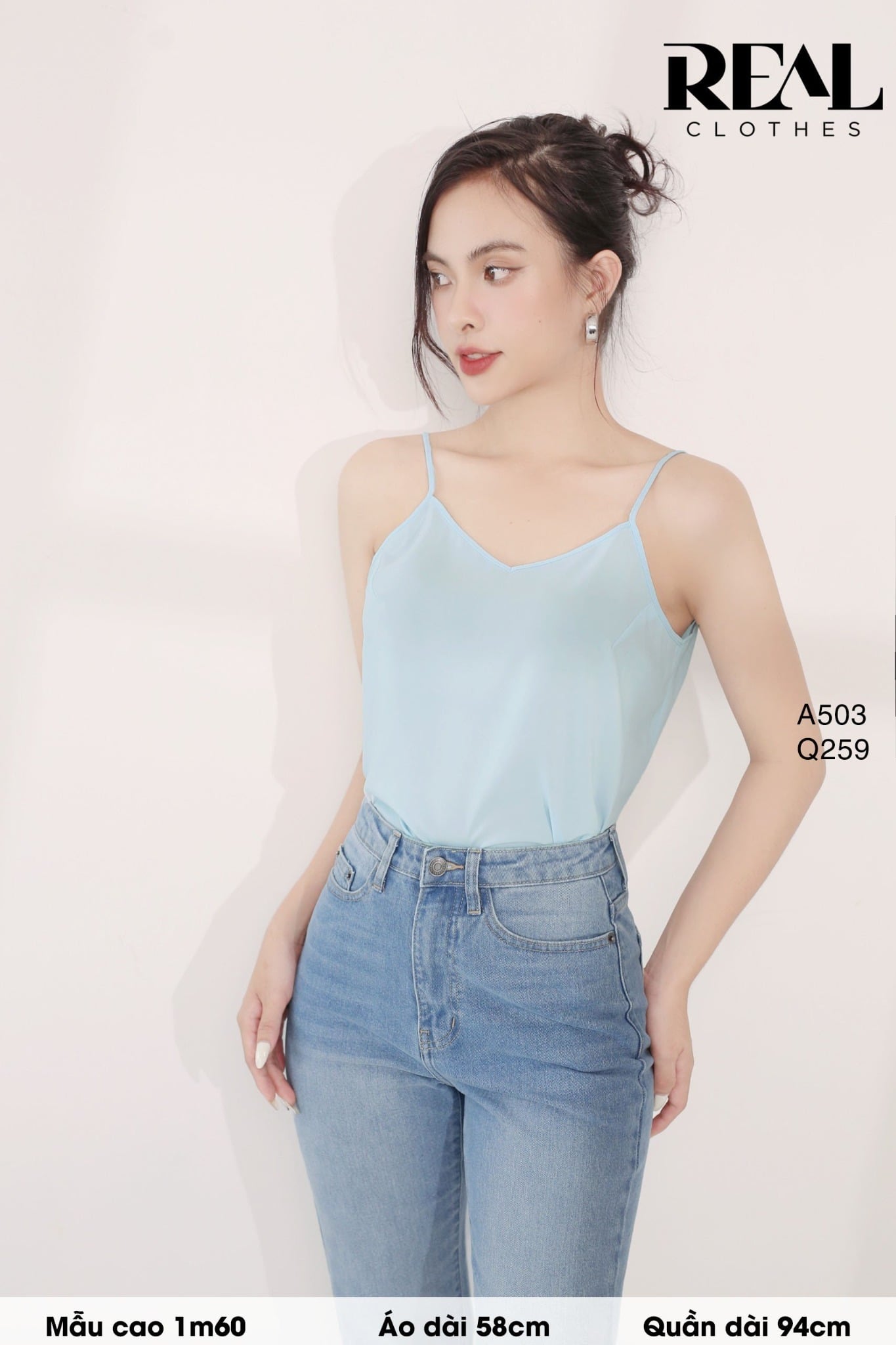 Áo 2 dây blue SALE - size XS