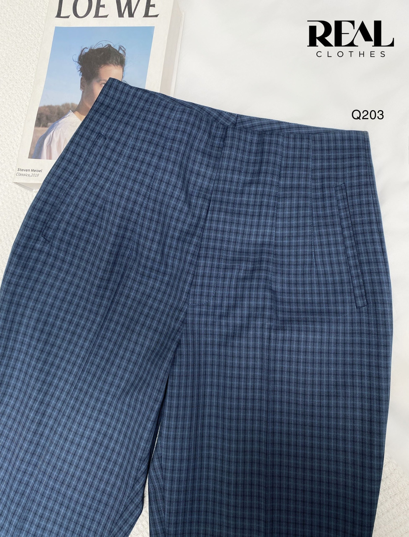 Quần Tokyo caro xanh đậm SALE