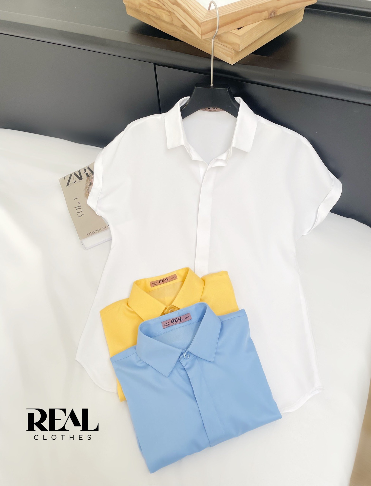 Sơ mi cánh dơi blue