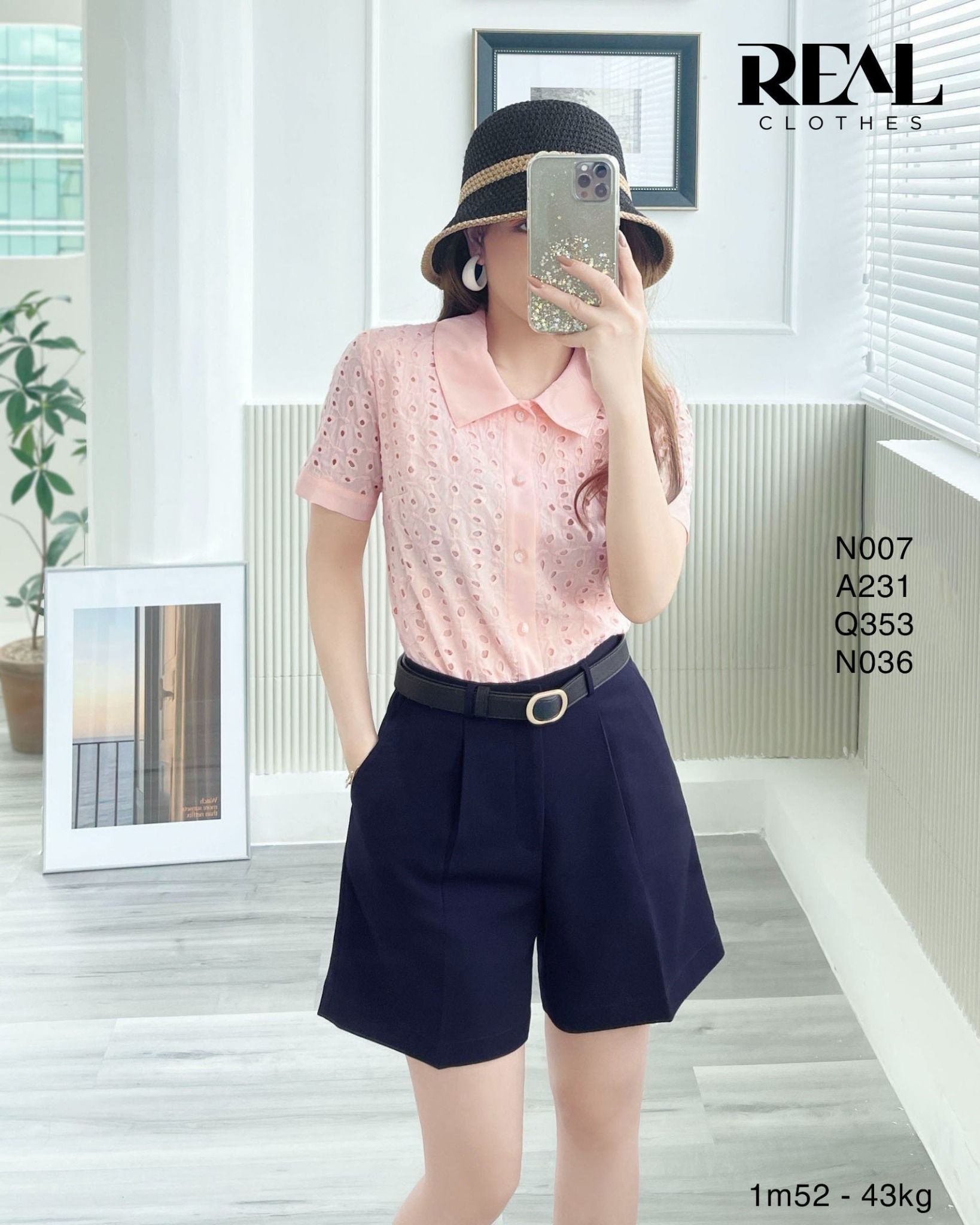  Quần short cindy xanh đen 