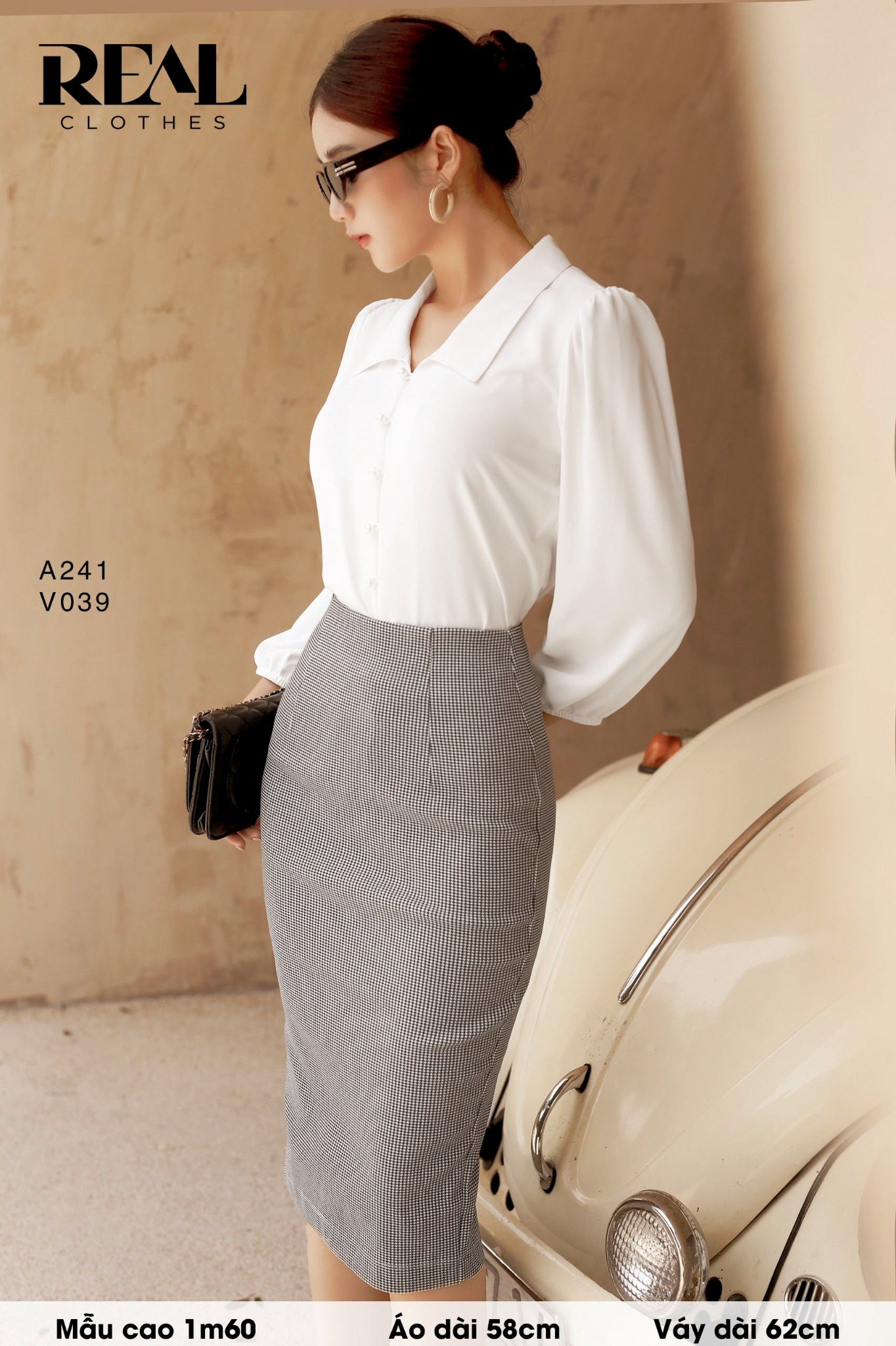 Bút chì midi zigzag đen SALE