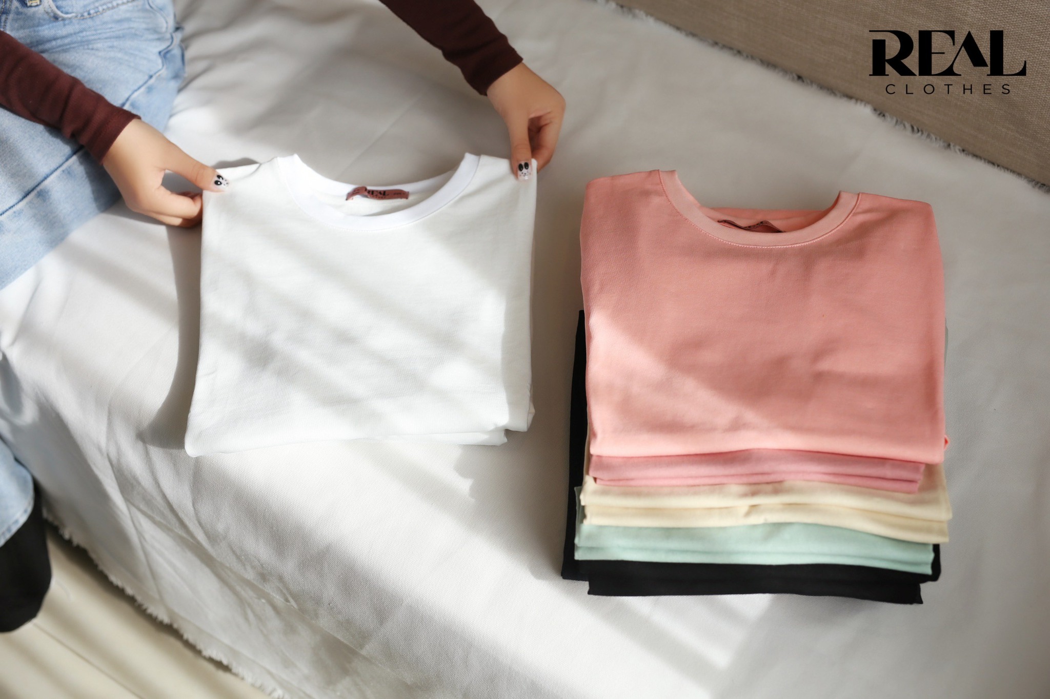 Áo thun cotton bạc hà SALE