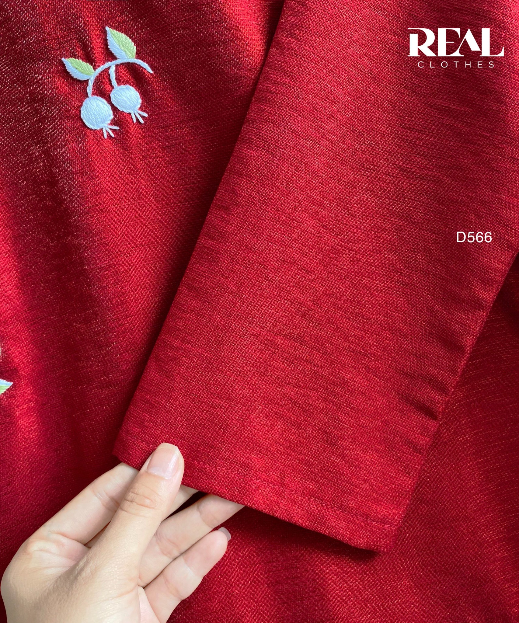 Áo dài cách tân Red hoa rơi - size XS