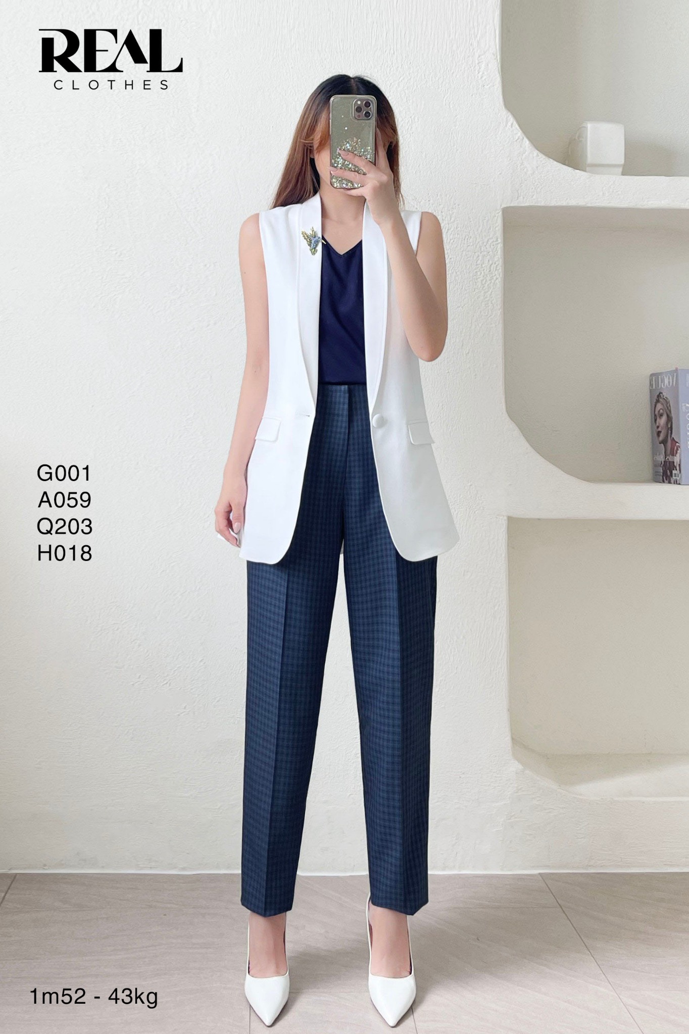 Blazer Ghile trắng 2 lớp SALE