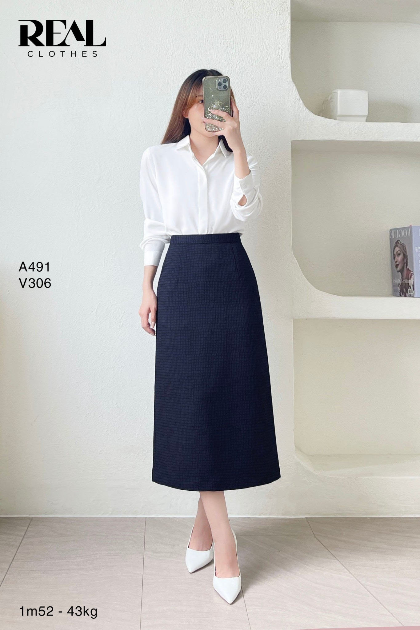 Sơ mi cổ mềm trắng MỚI