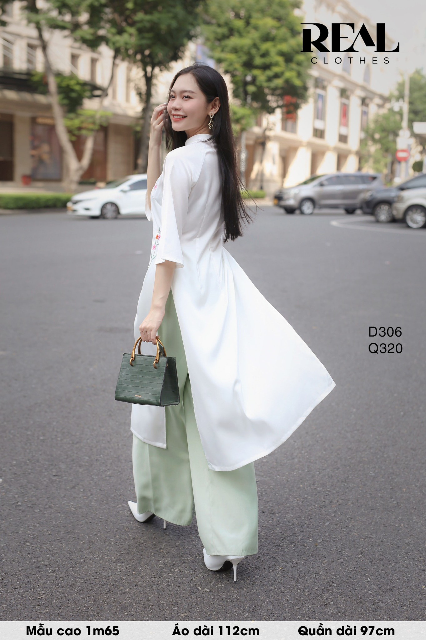 Áo dài cách tân vivi trắng