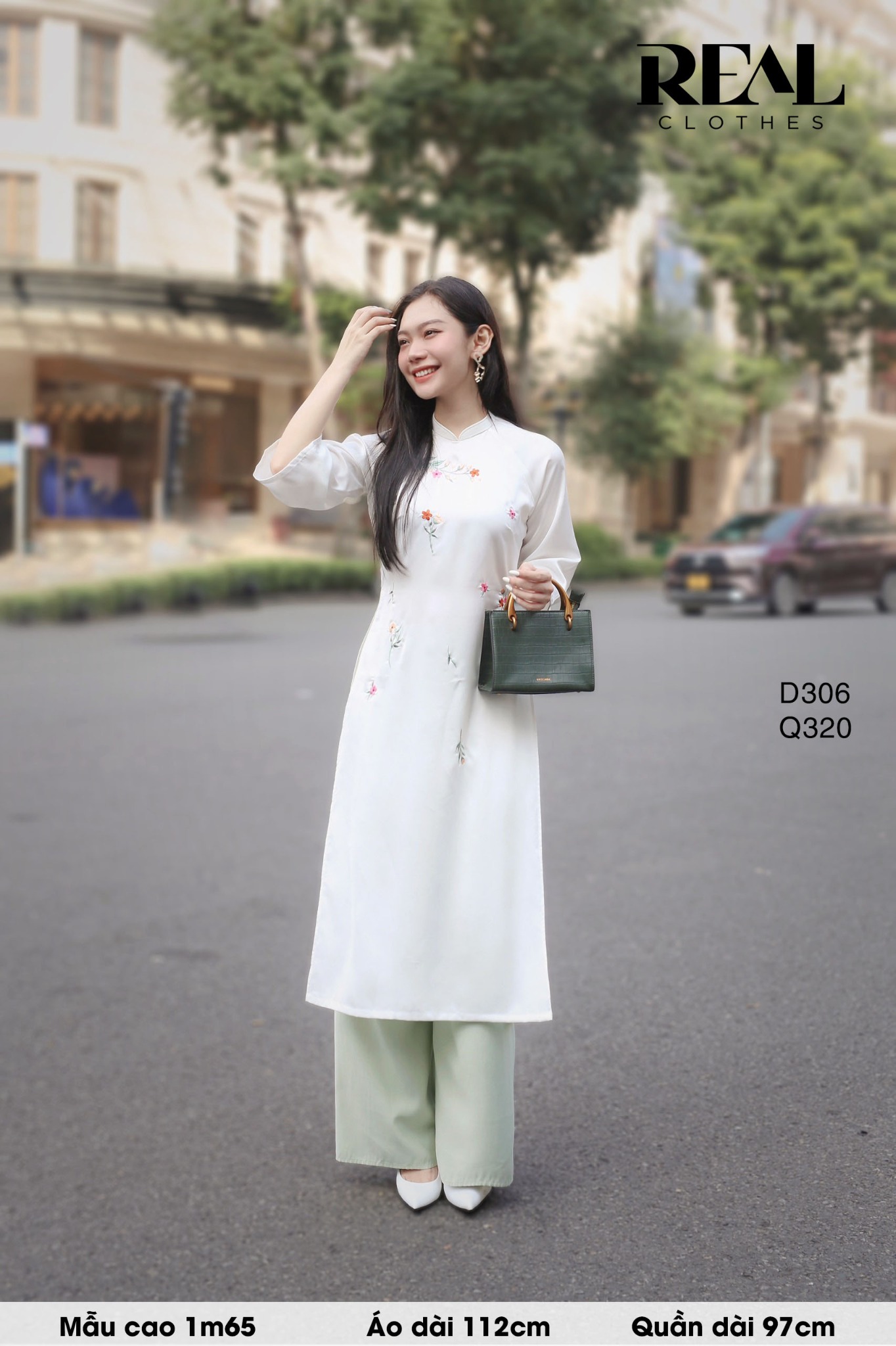 Áo dài cách tân vivi trắng