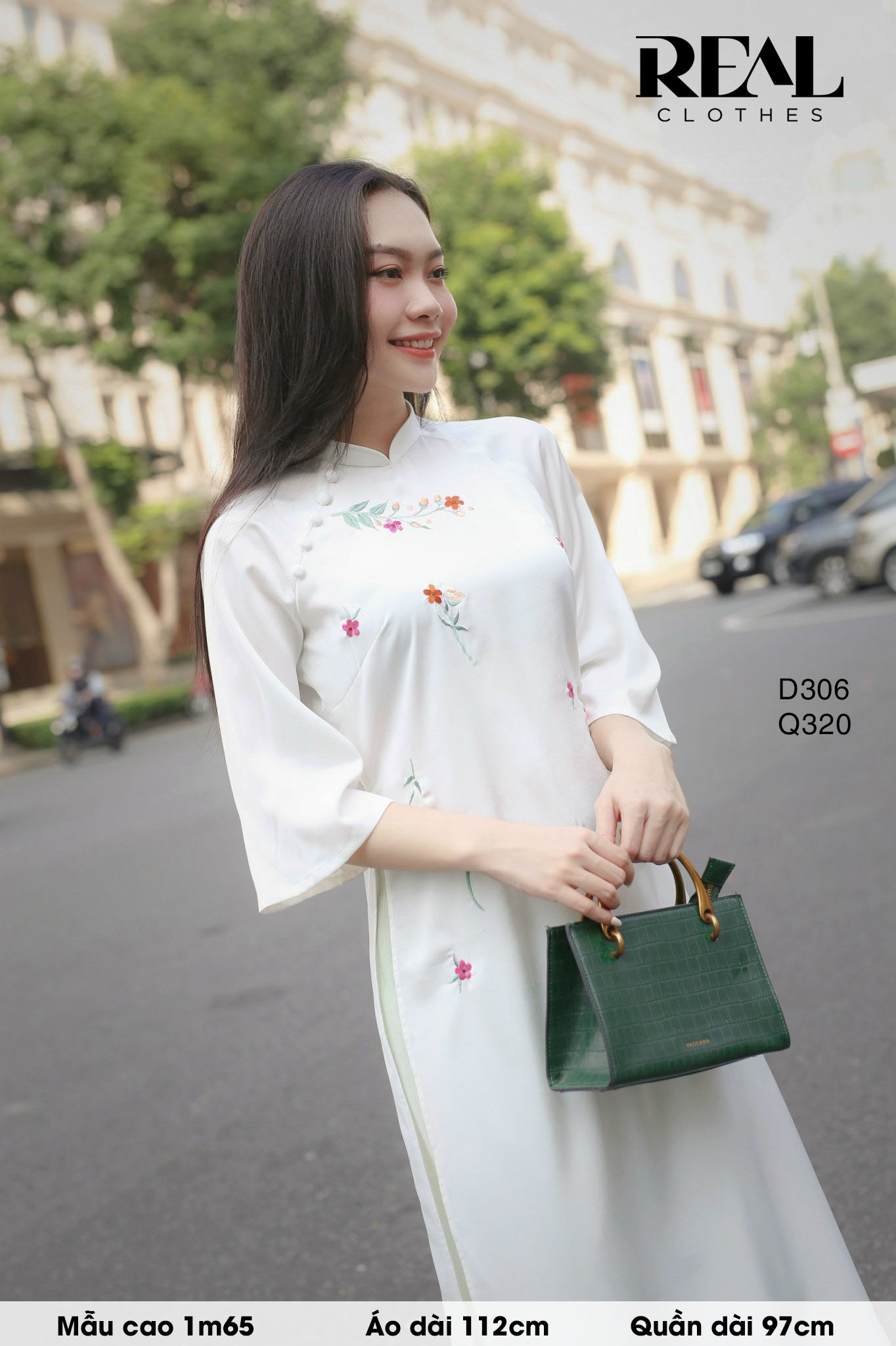 Áo dài cách tân vivi trắng