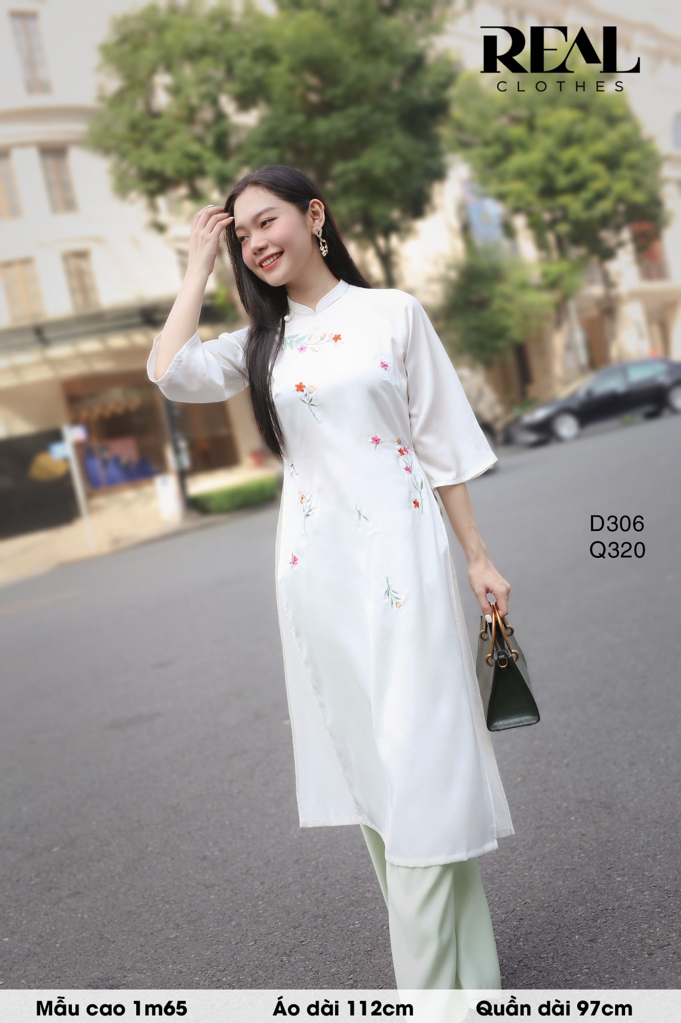 Áo dài cách tân vivi trắng