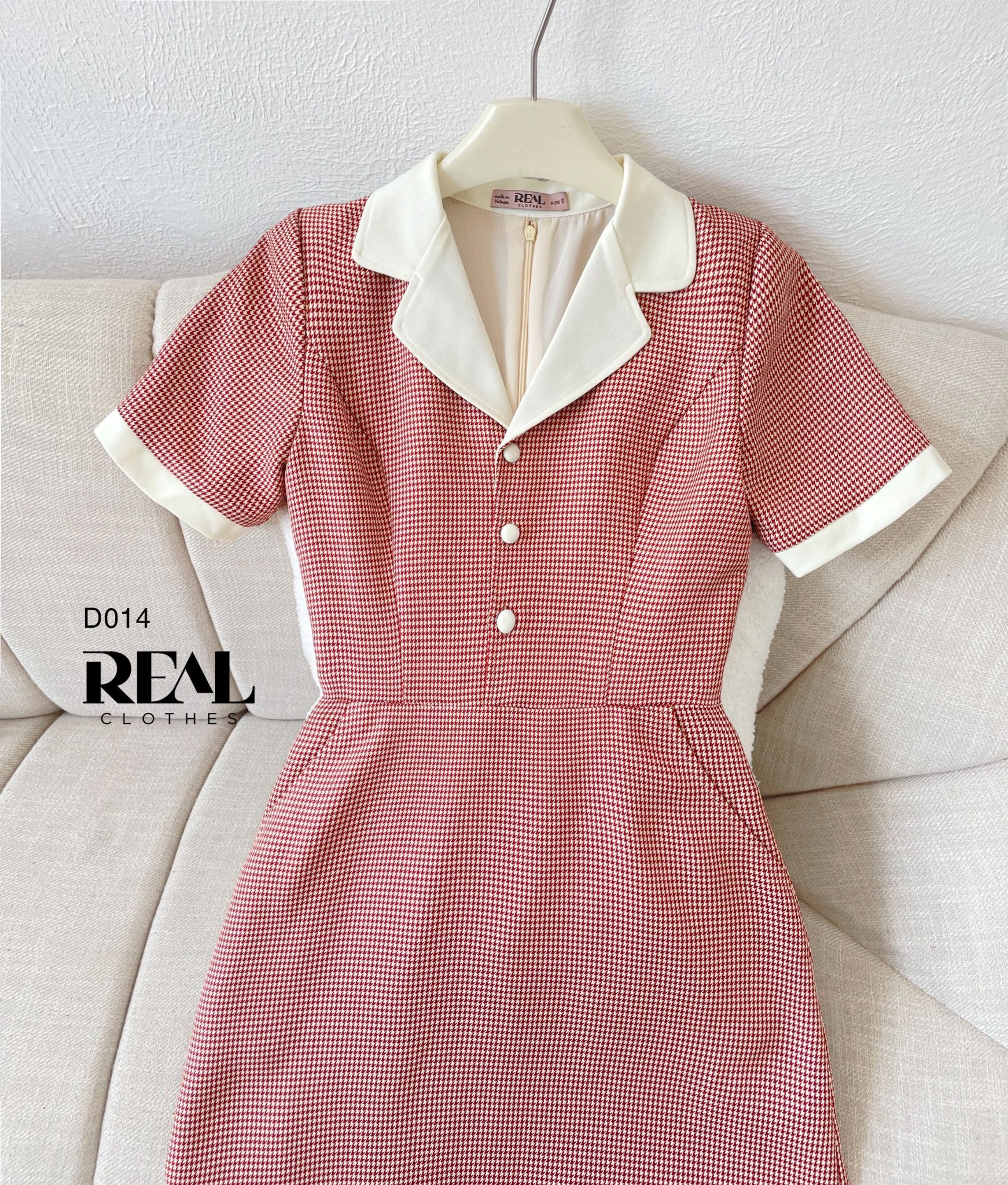 Đầm Sera zigzag đỏ