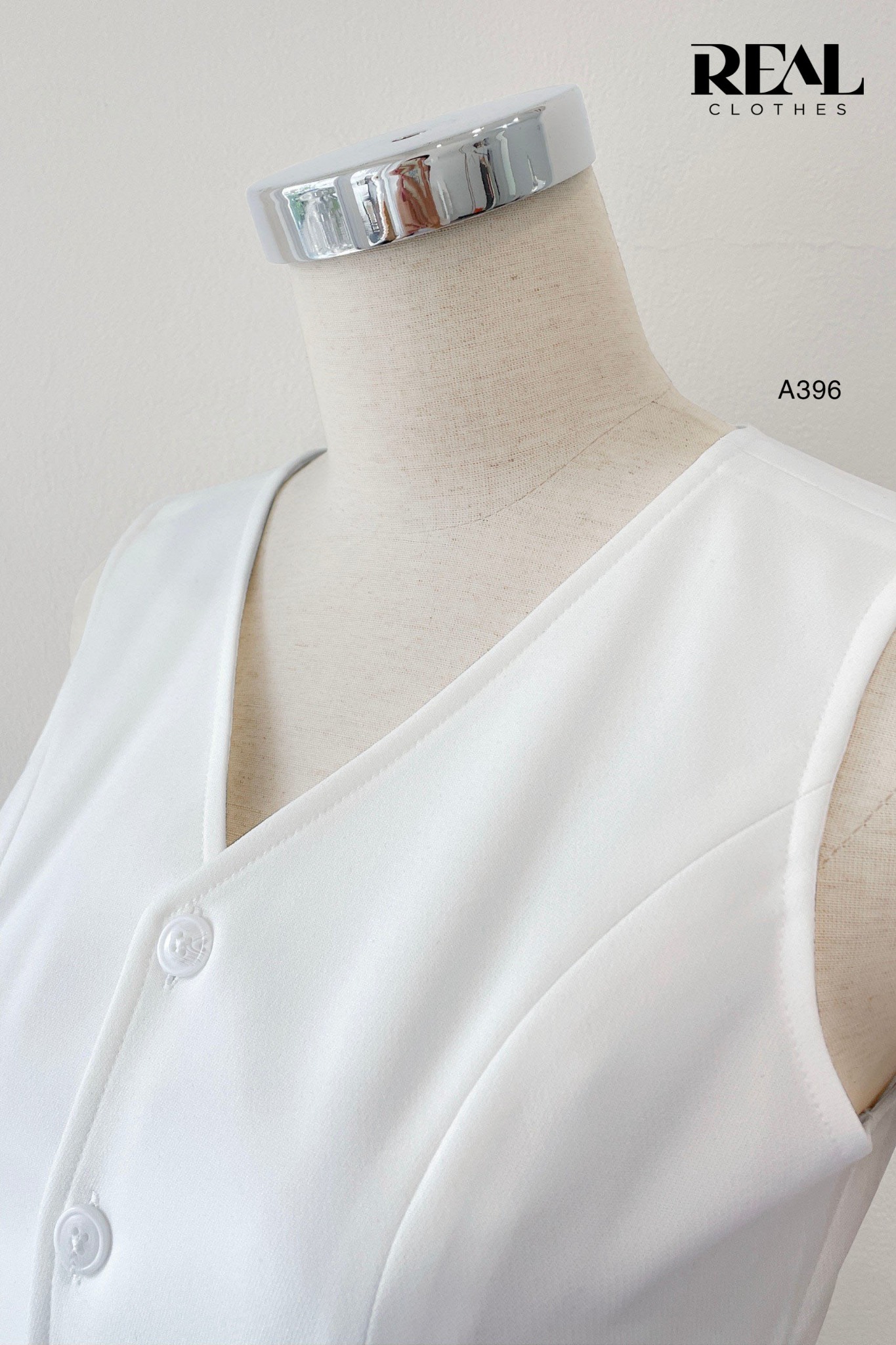 Áo kiểu ghile trắng