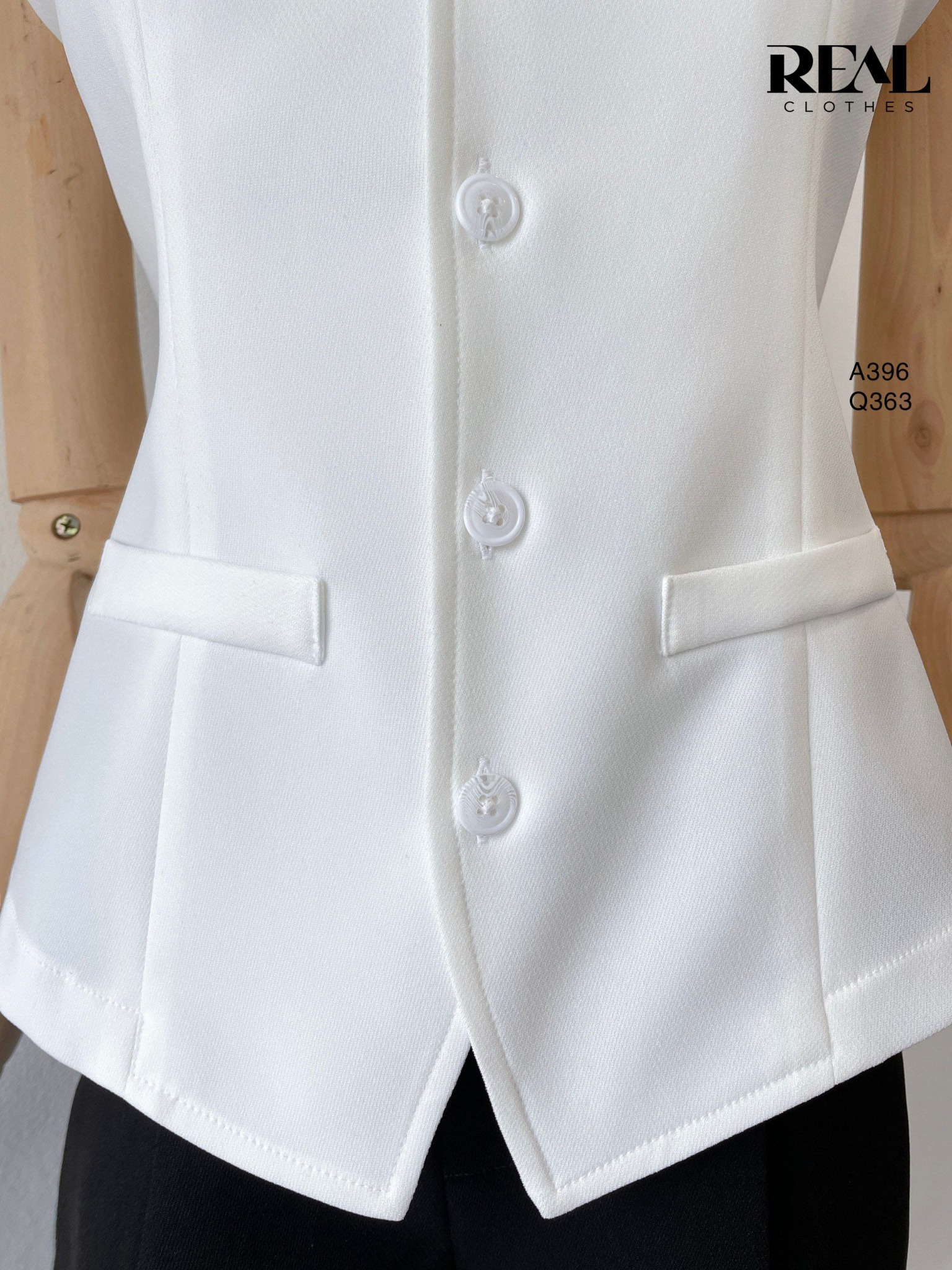 Áo kiểu ghile trắng