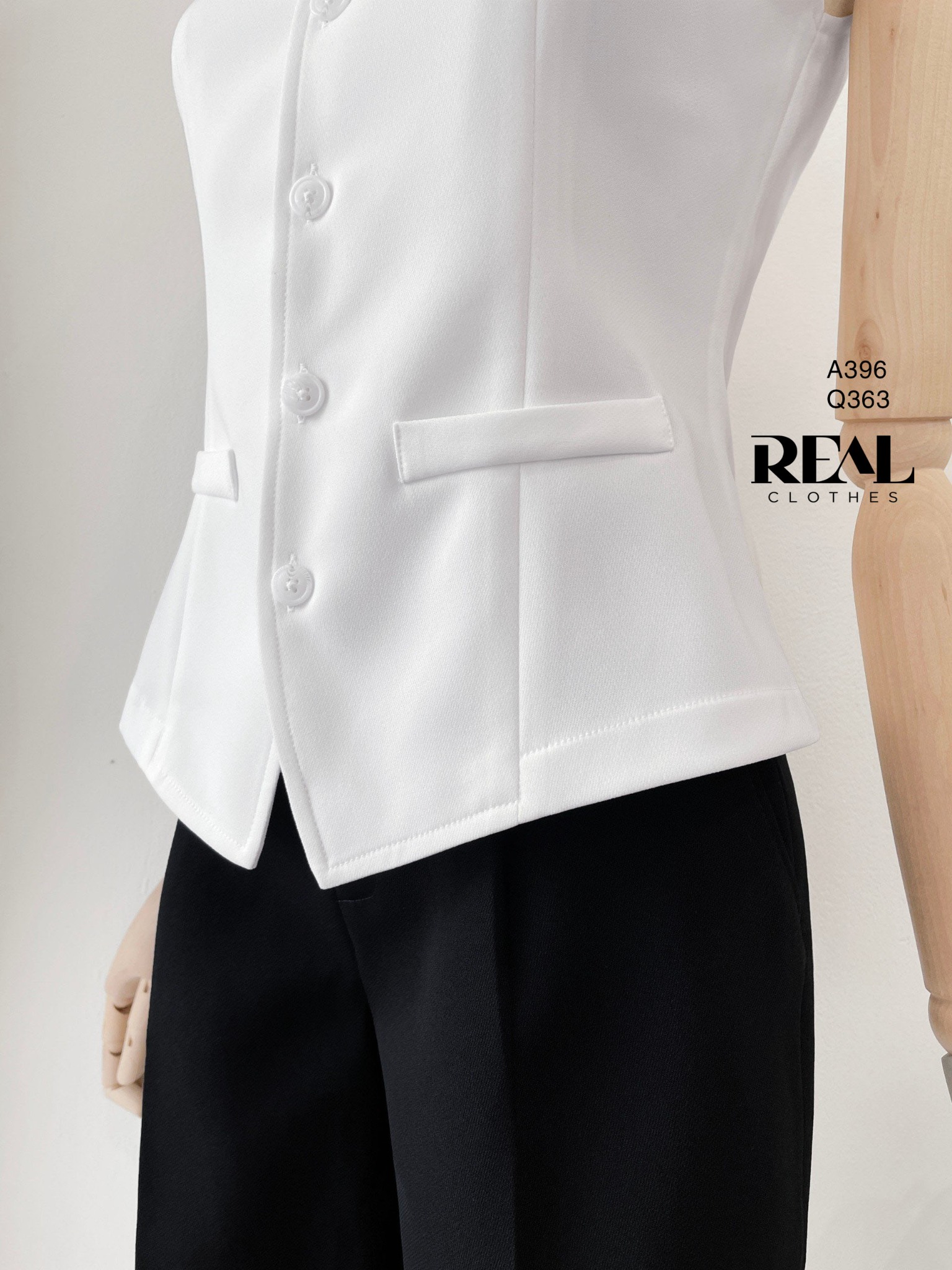 Áo kiểu ghile trắng