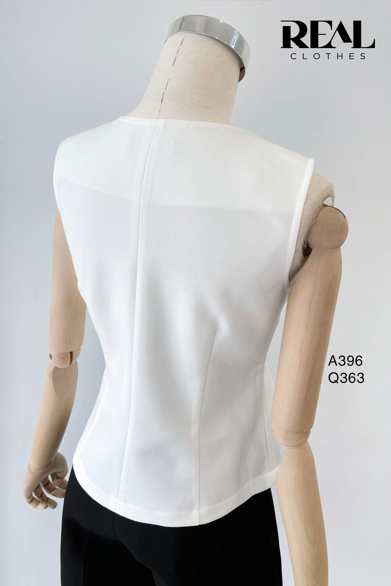 Áo kiểu ghile trắng