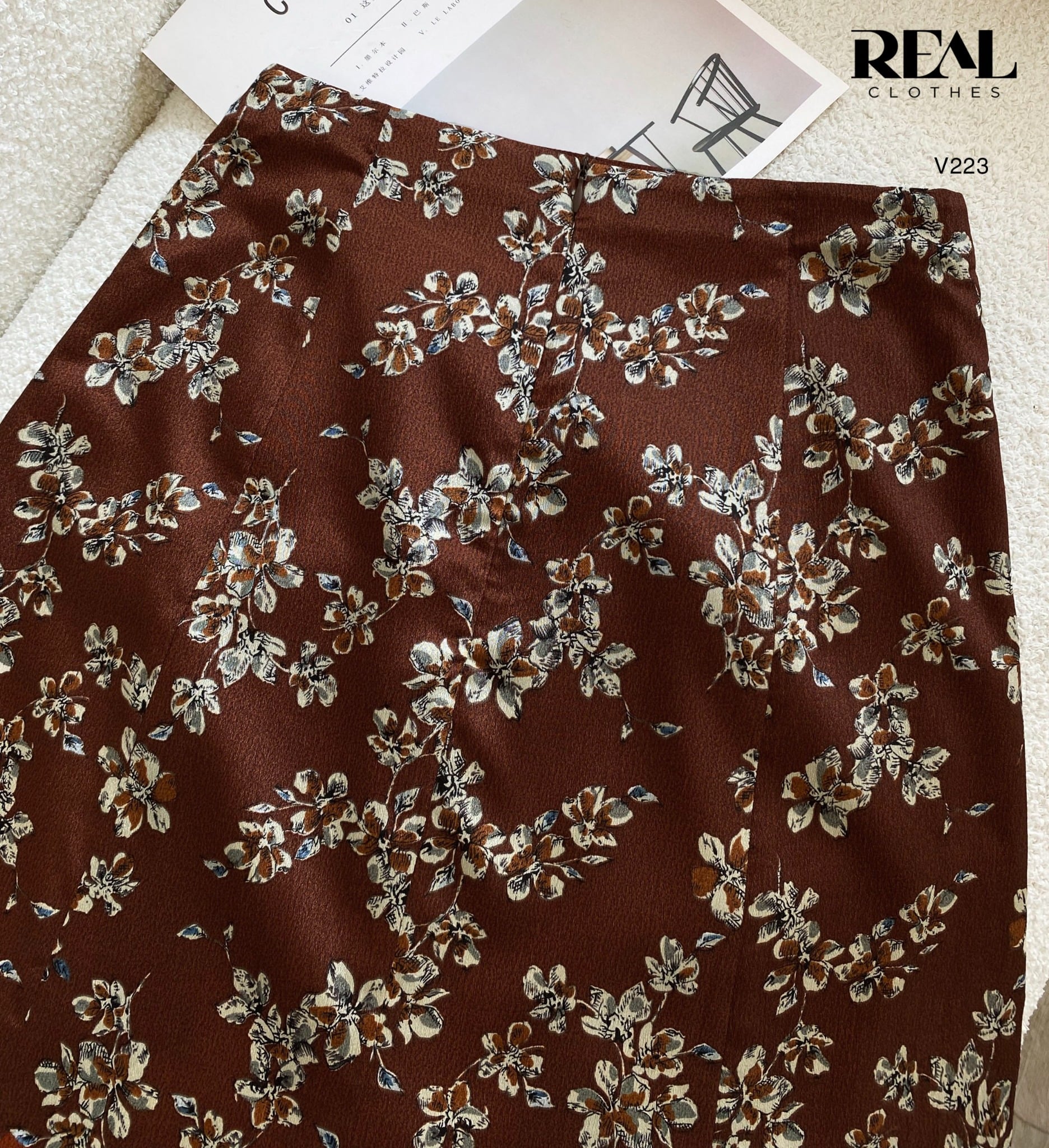 Váy 8 mảnh midi hoa gạo SALE