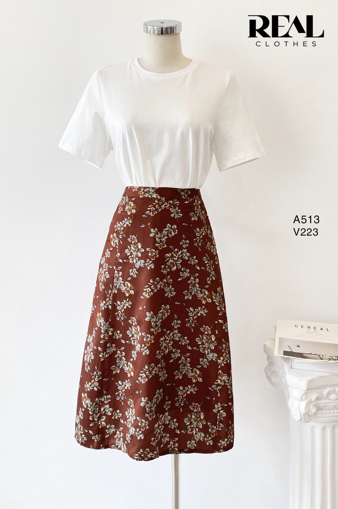 Váy 8 mảnh midi hoa gạo SALE