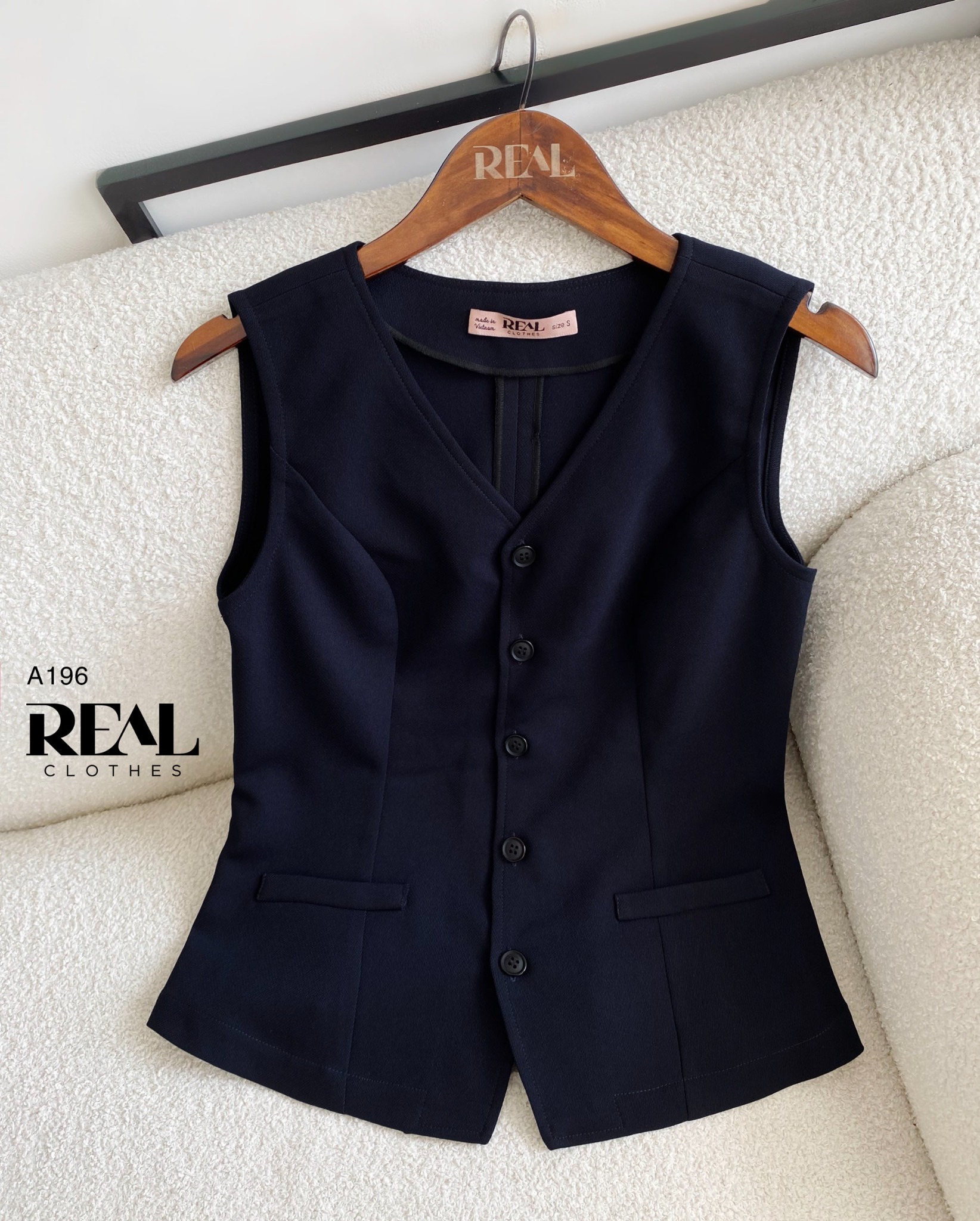 Áo kiểu ghile xanh đen