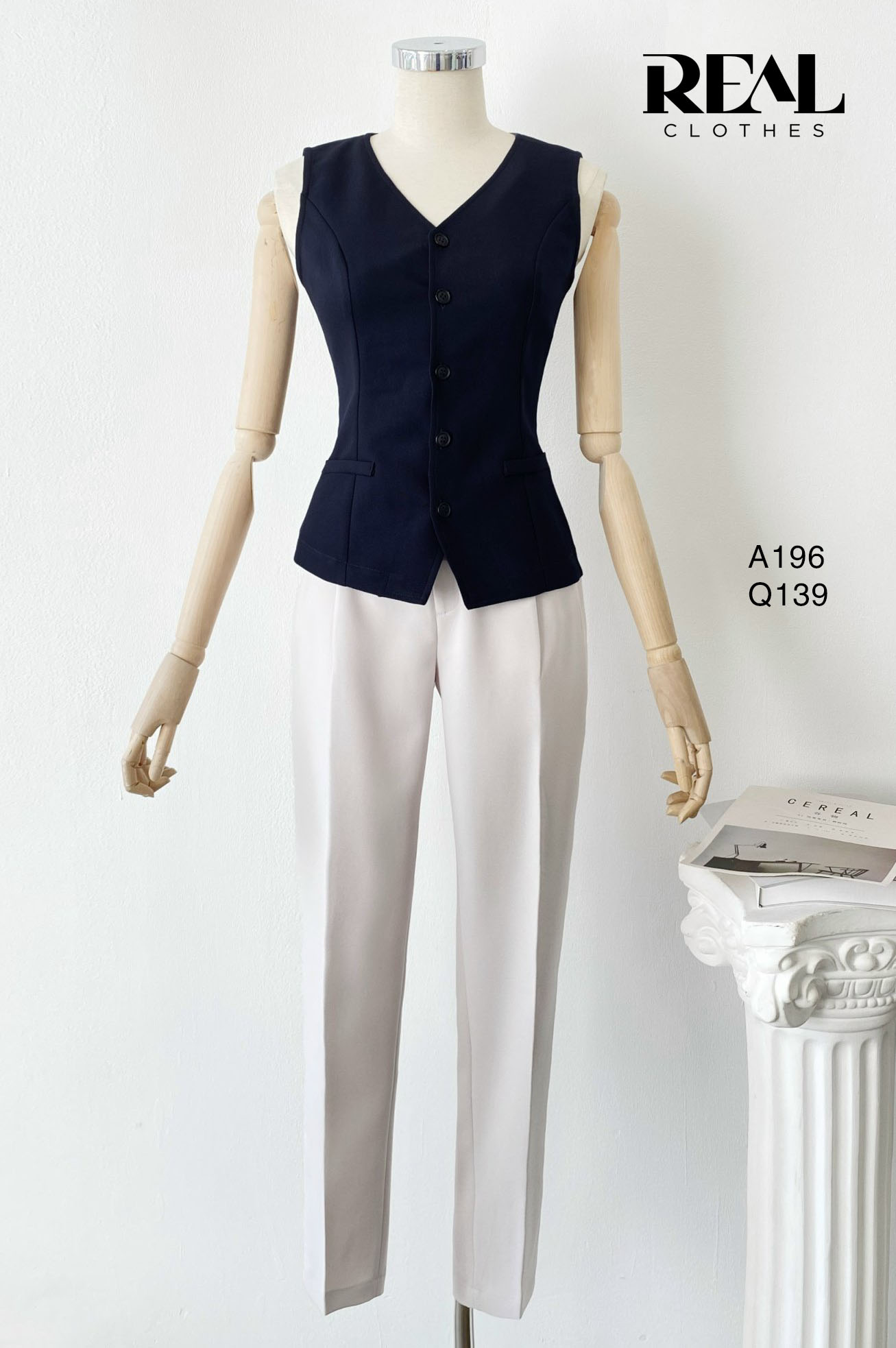 Áo kiểu ghile xanh đen