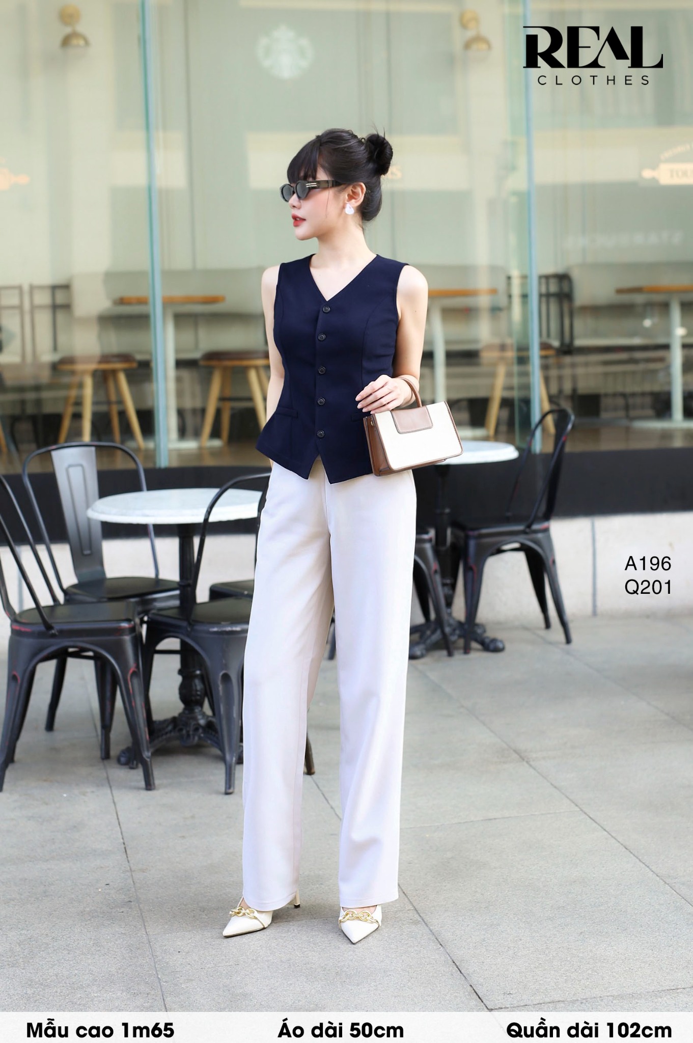 Quần suông cindy kem