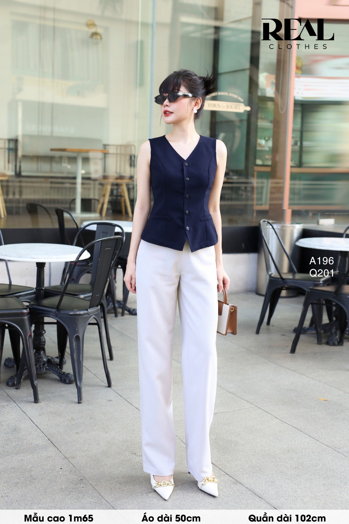 Áo kiểu ghile xanh đen