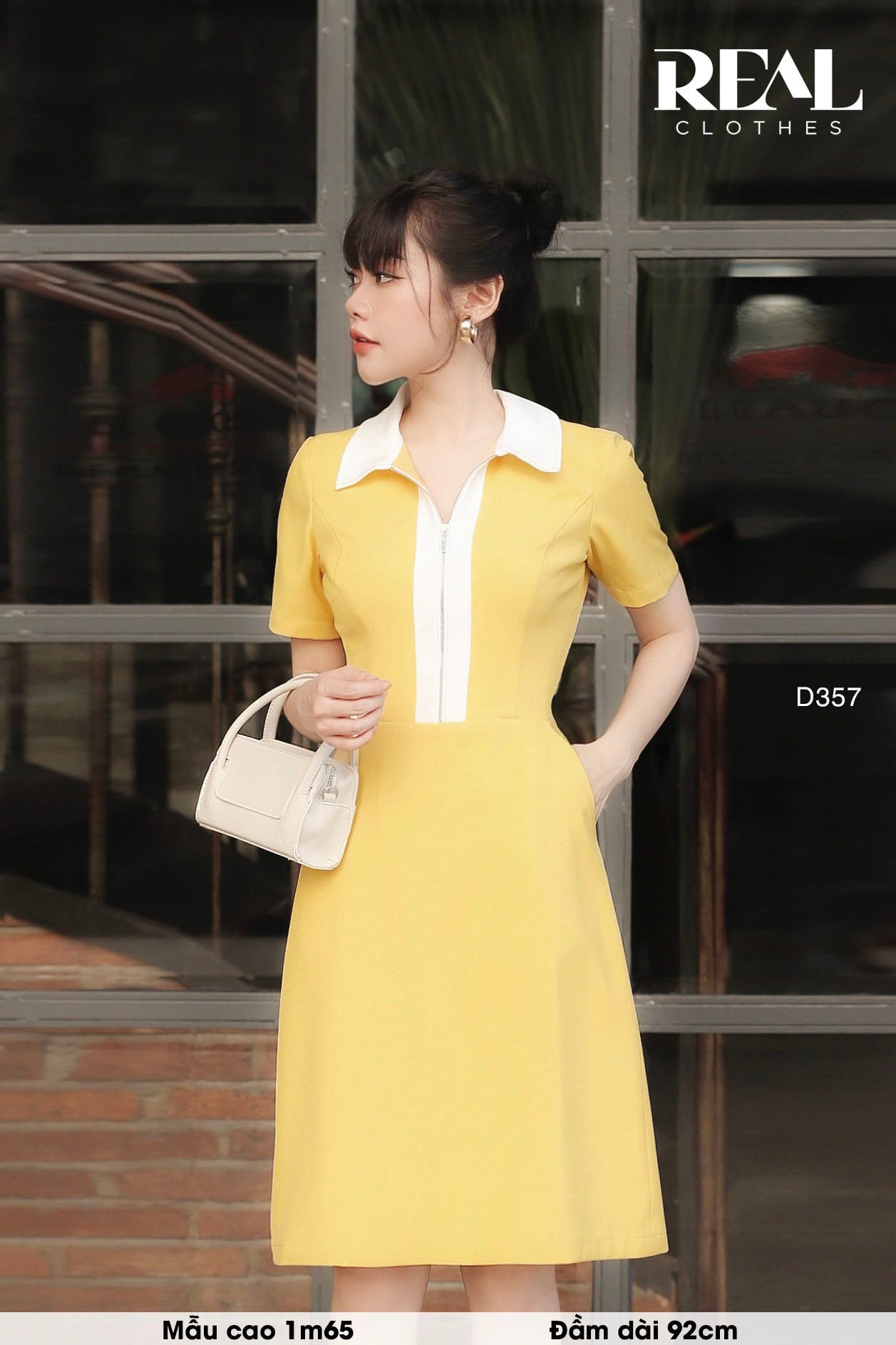 Đầm Zipper vàng SALE - size XS