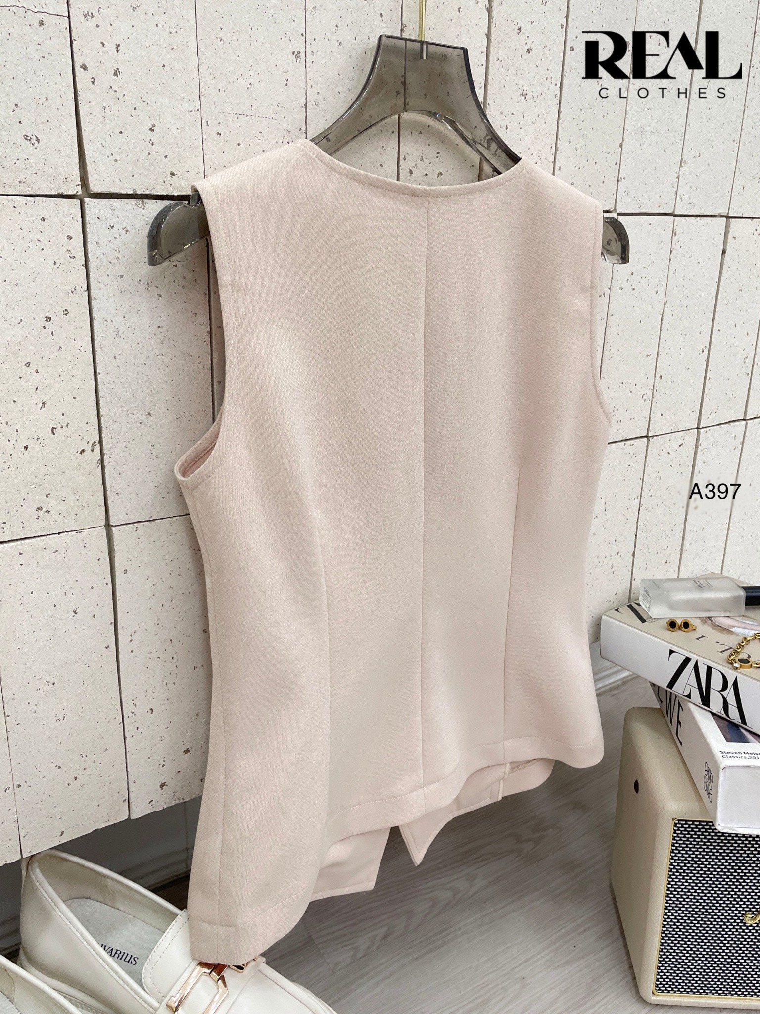 Áo kiểu ghile nude