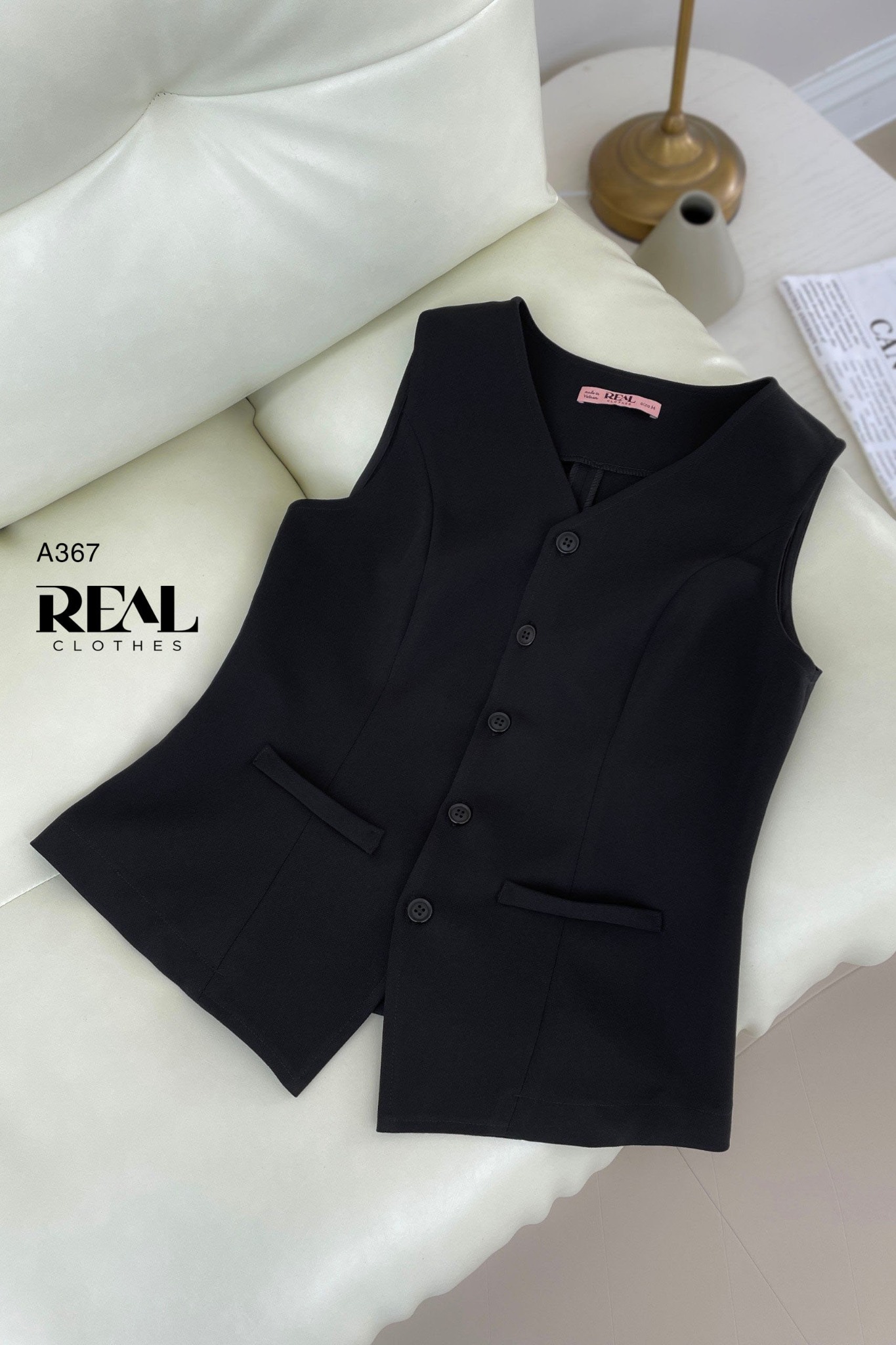 Áo kiểu ghile đen