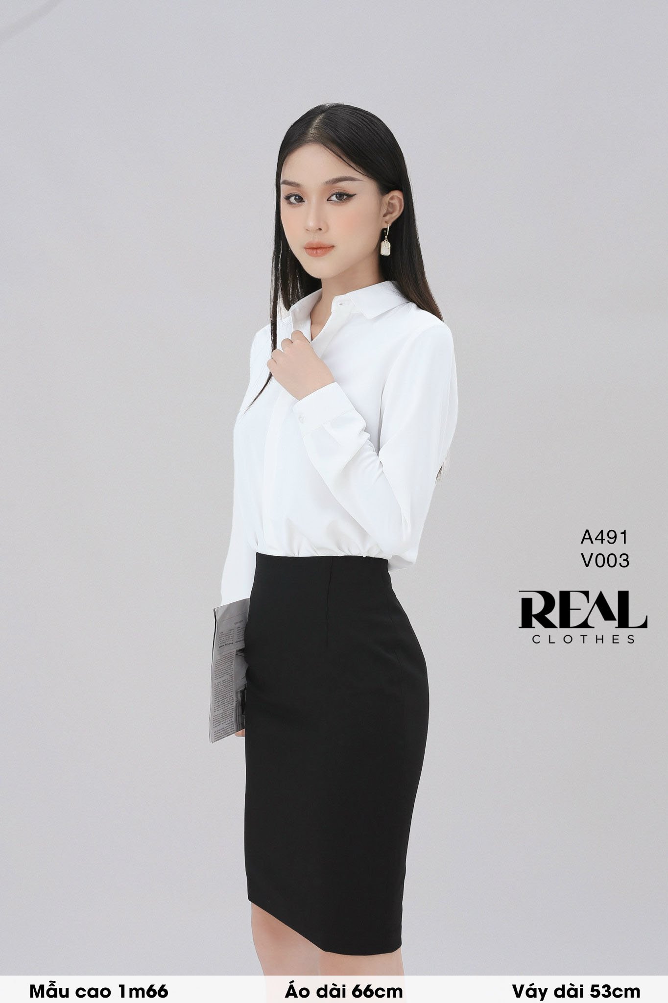 Sơ mi cổ mềm trắng MỚI