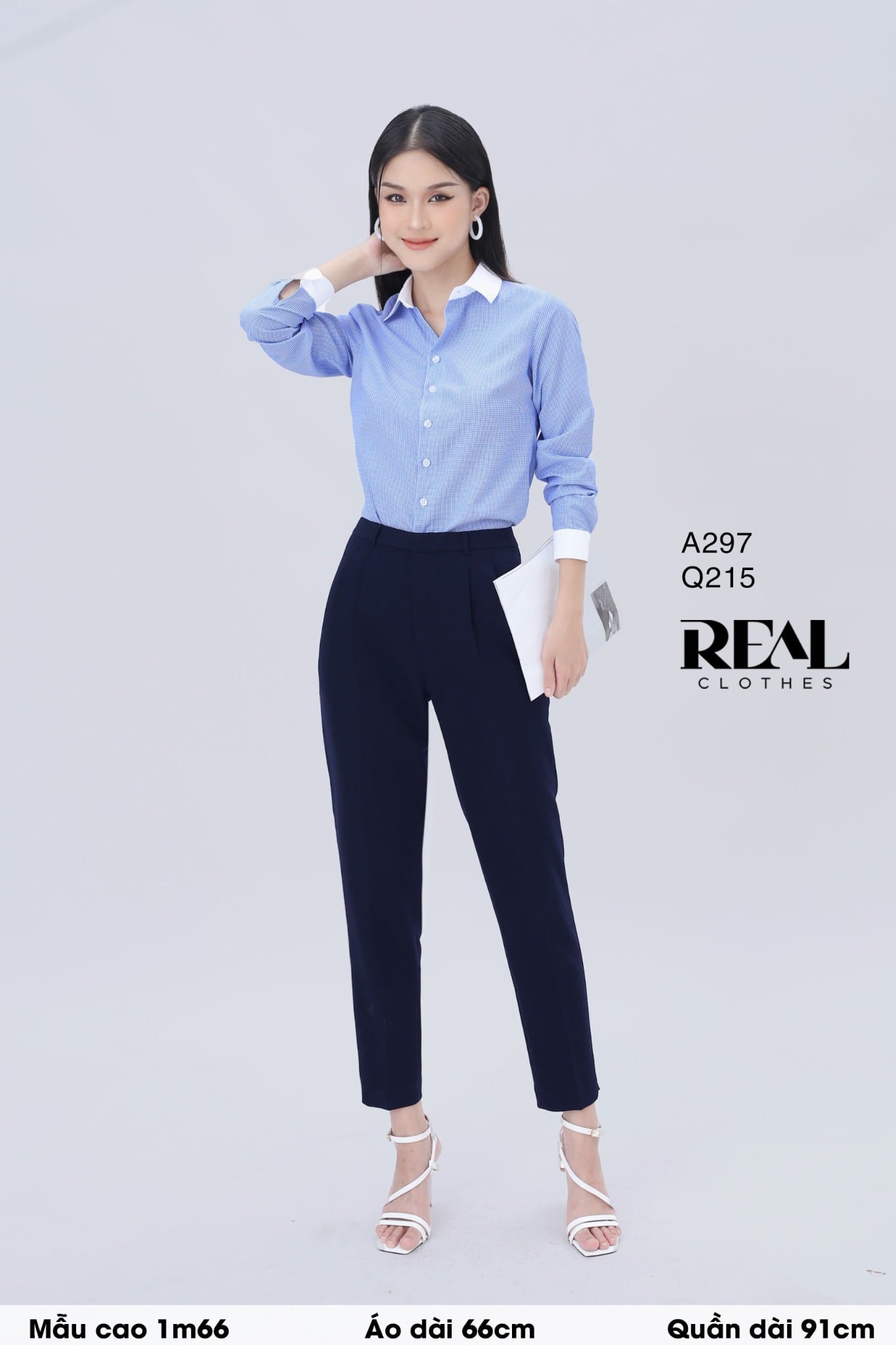 Quần lưng cao cindy xanh đen SALE - size XS