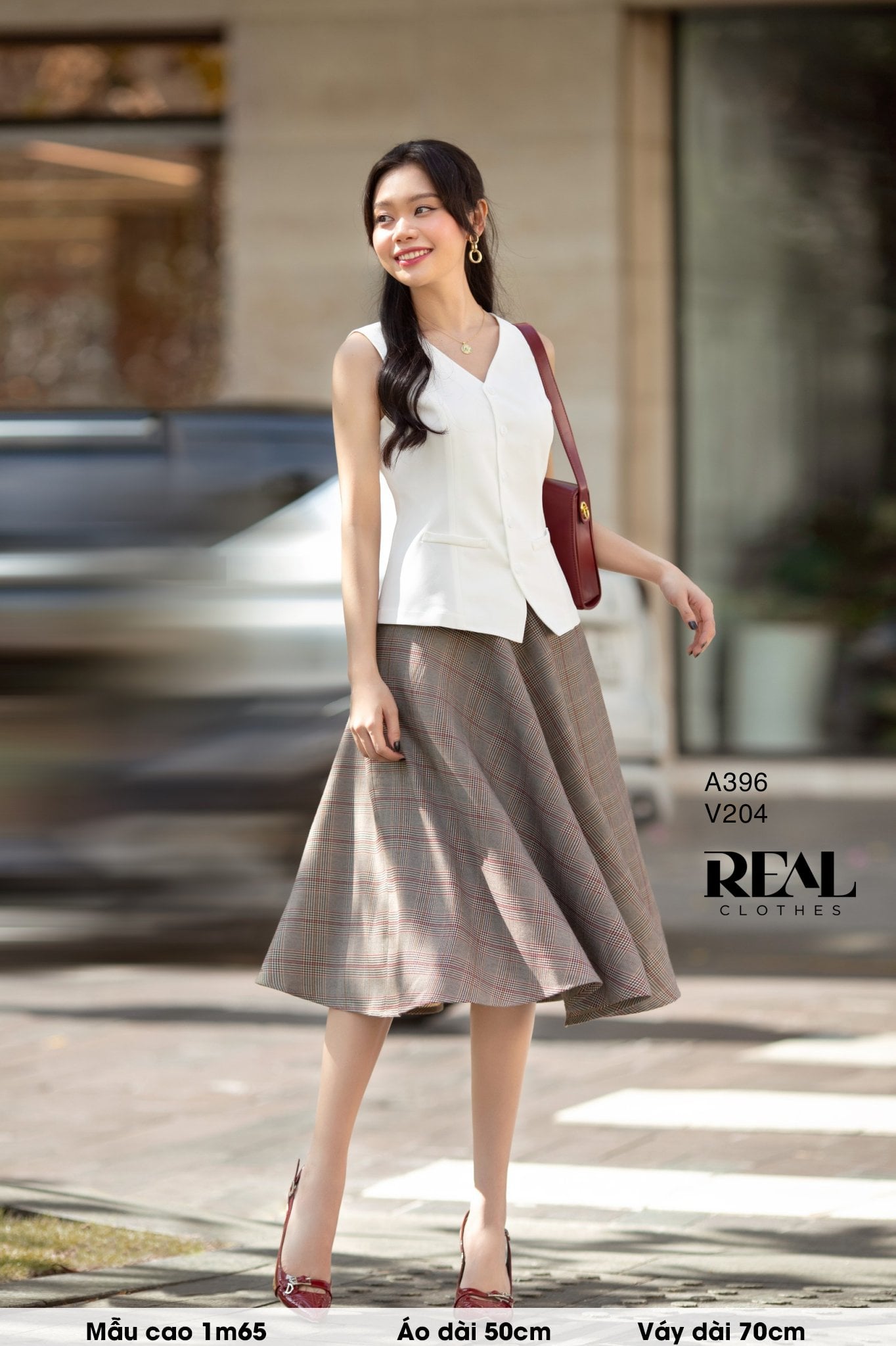 Áo kiểu ghile trắng