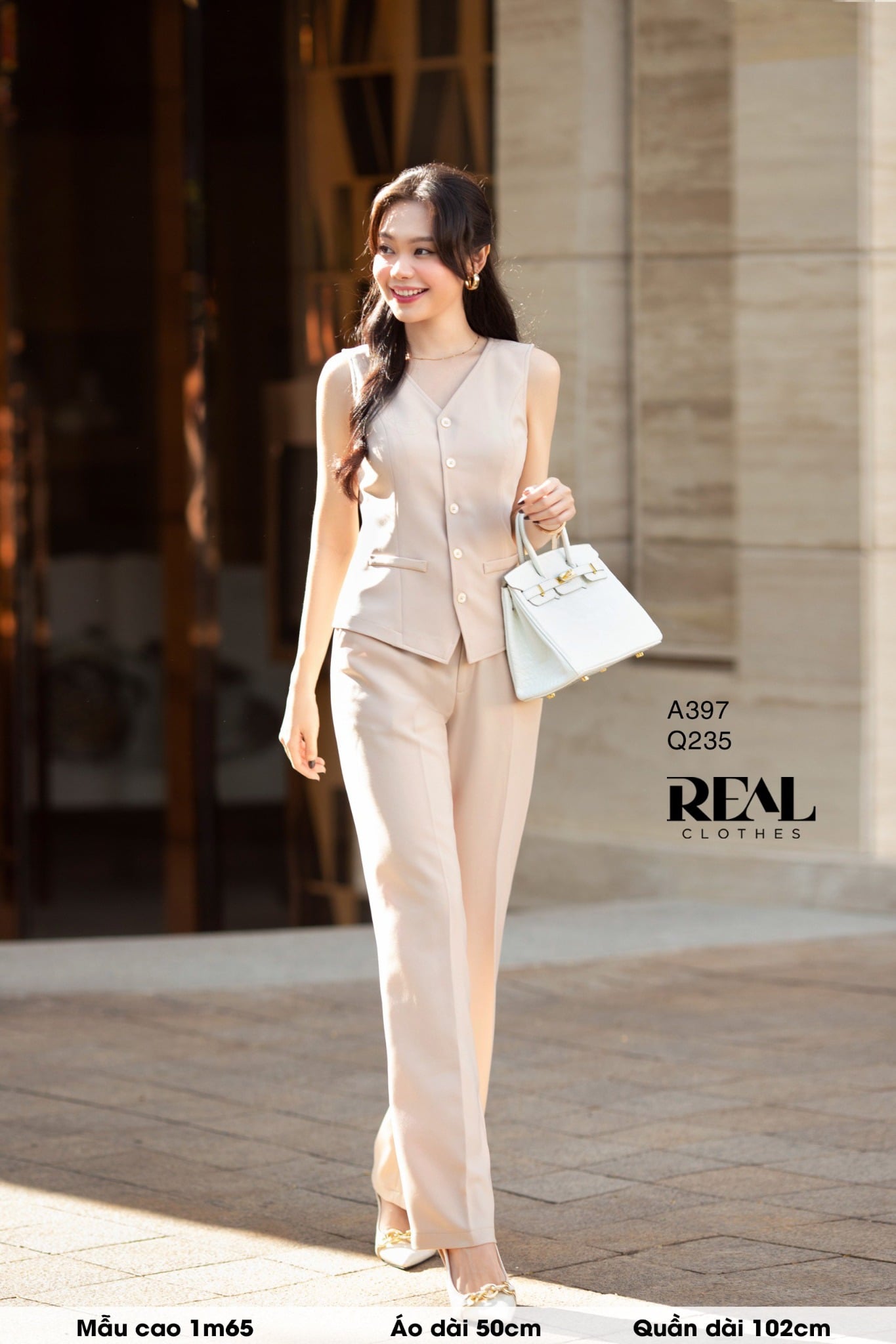 Quần suông Paris nude