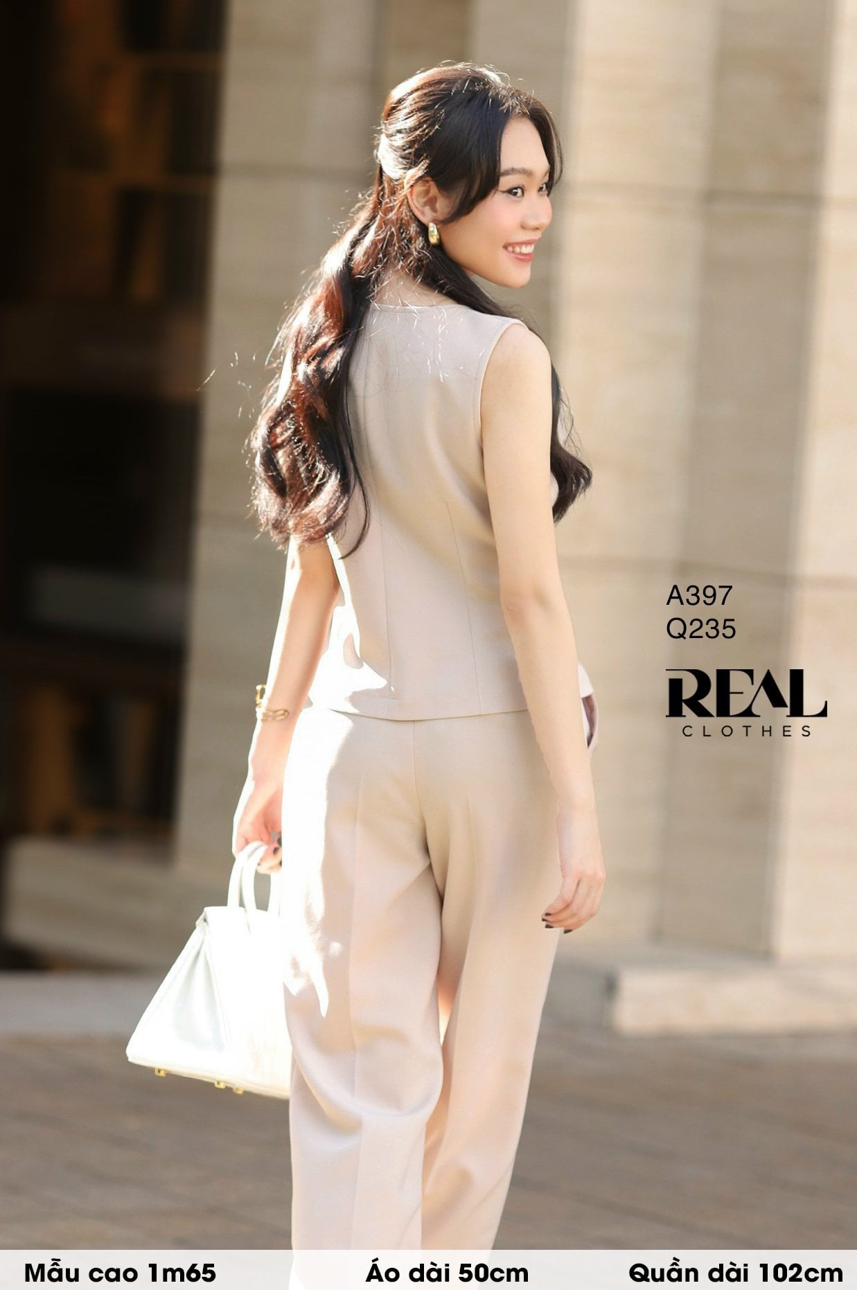 Quần suông Paris nude